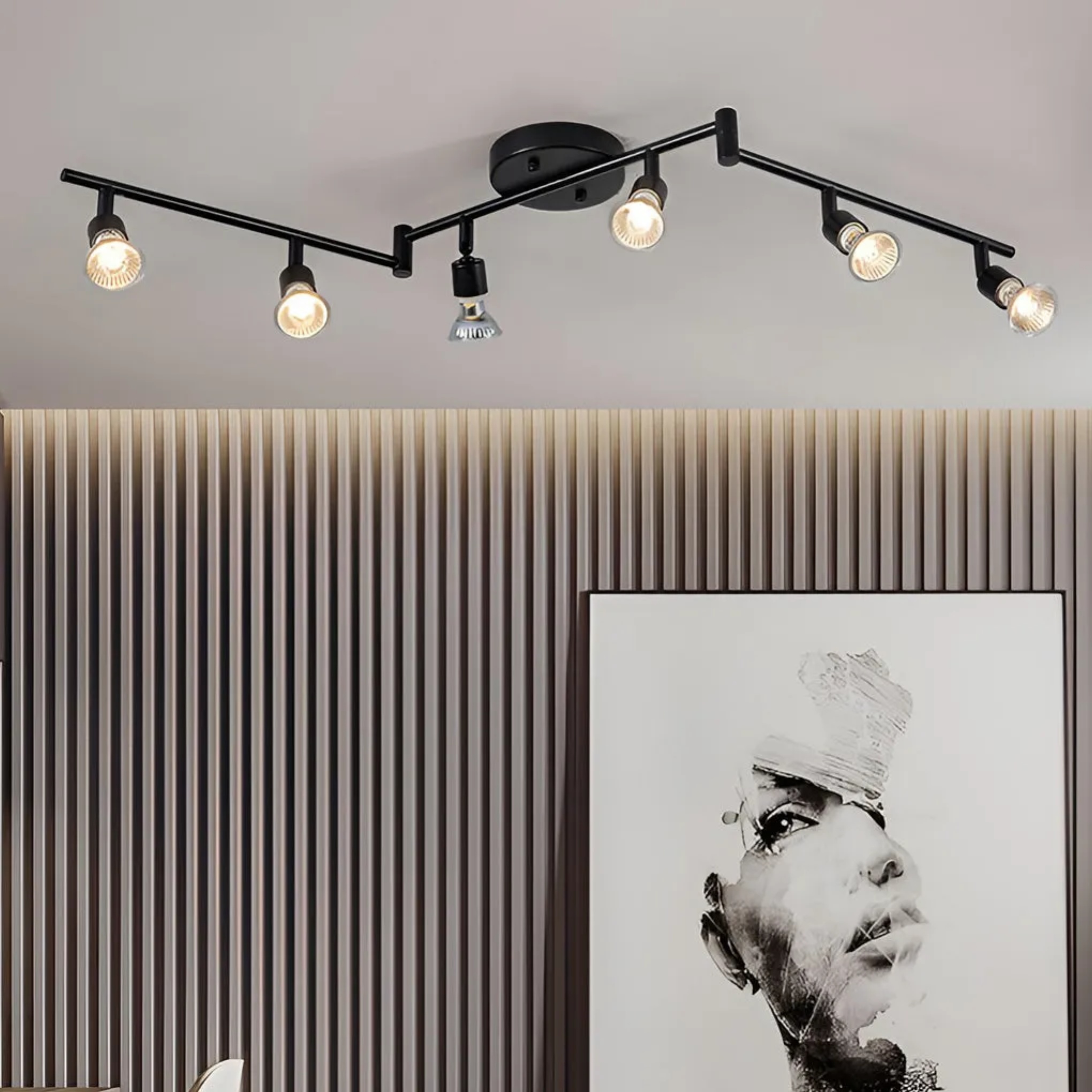 Industrial gu10 black directional & spot lights in iron — 3-Light