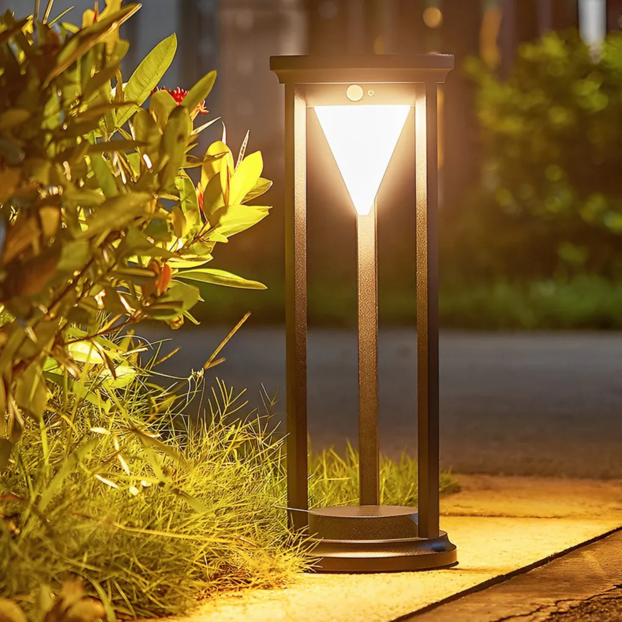Lighom modern lawn black landscape lighting in synthetic — 24" / Funnel / Set of 1
