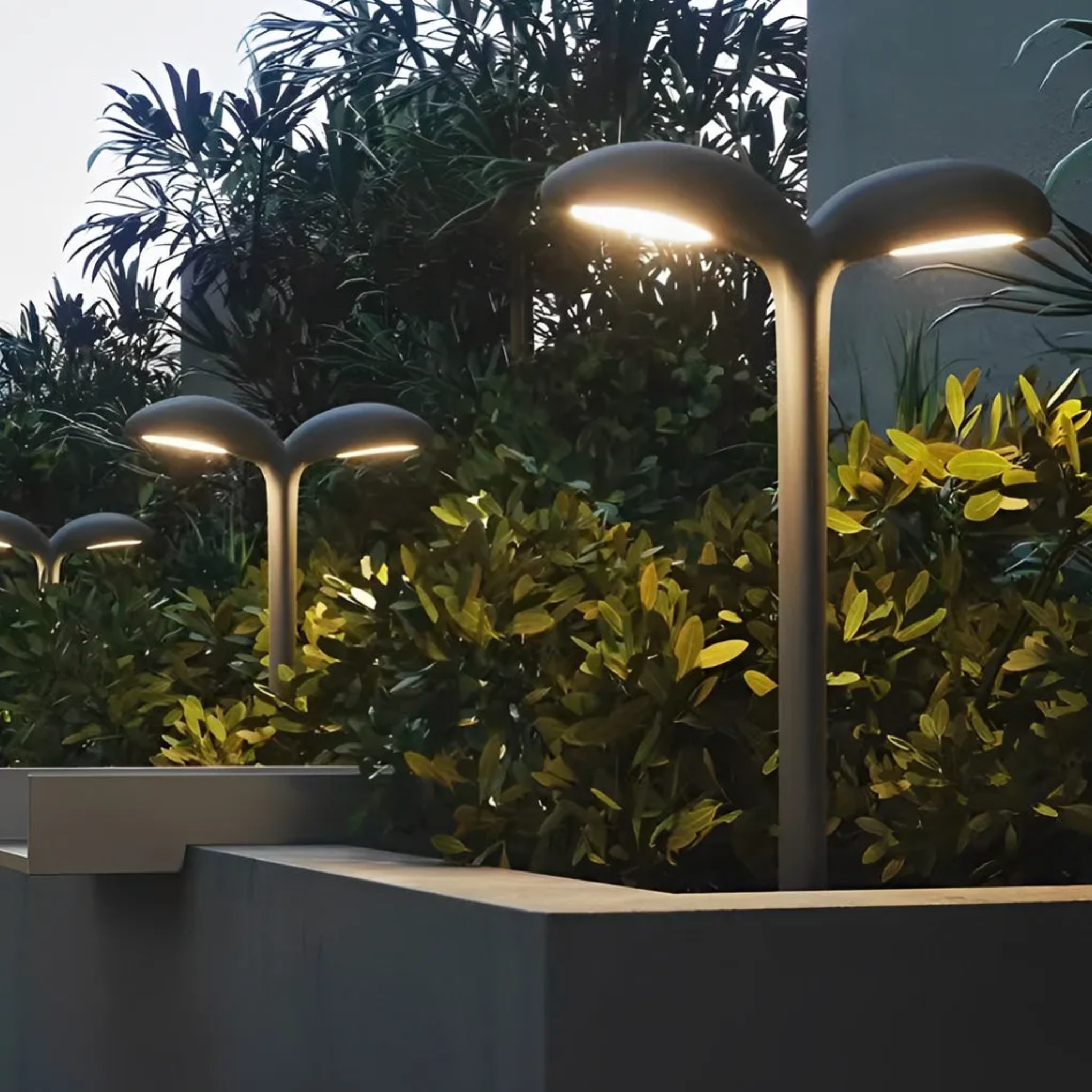 Industrial 2-light warm black landscape lighting — 1-Light