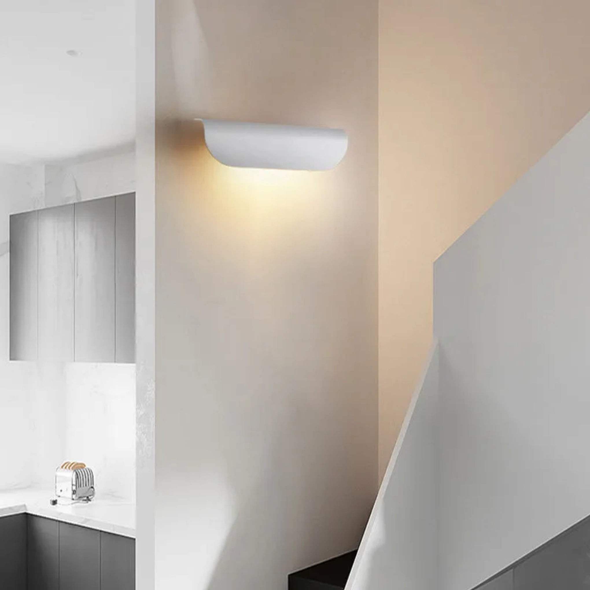 Modern rectangular wall sconces in aluminum — Cool White (6000K) / Matte Black