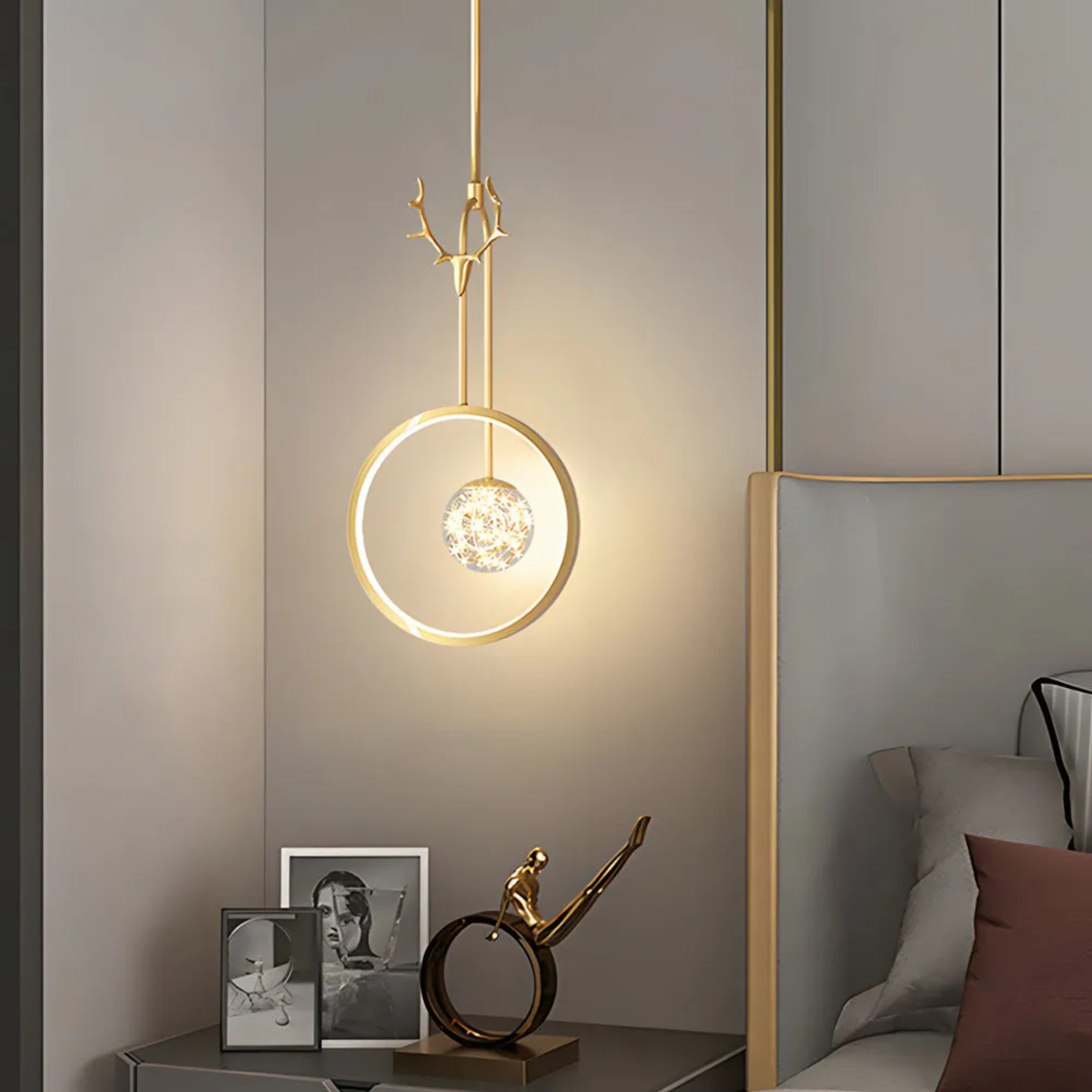 Modern rings decor pendant lighting in metal — Cool White (6000K)