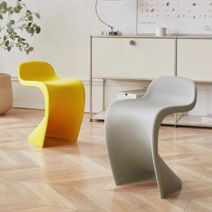 Red creative arc low-back vanity stools