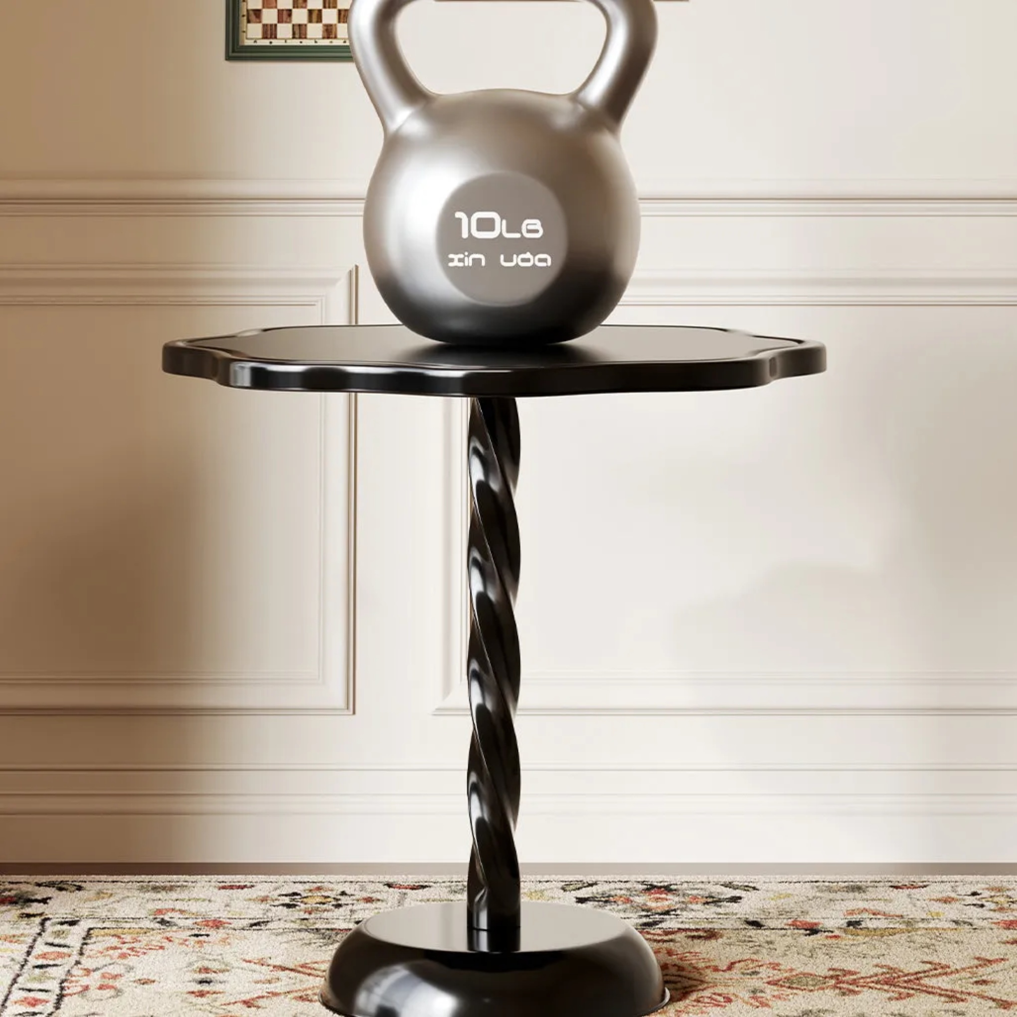 Black art deco petal end & side tables