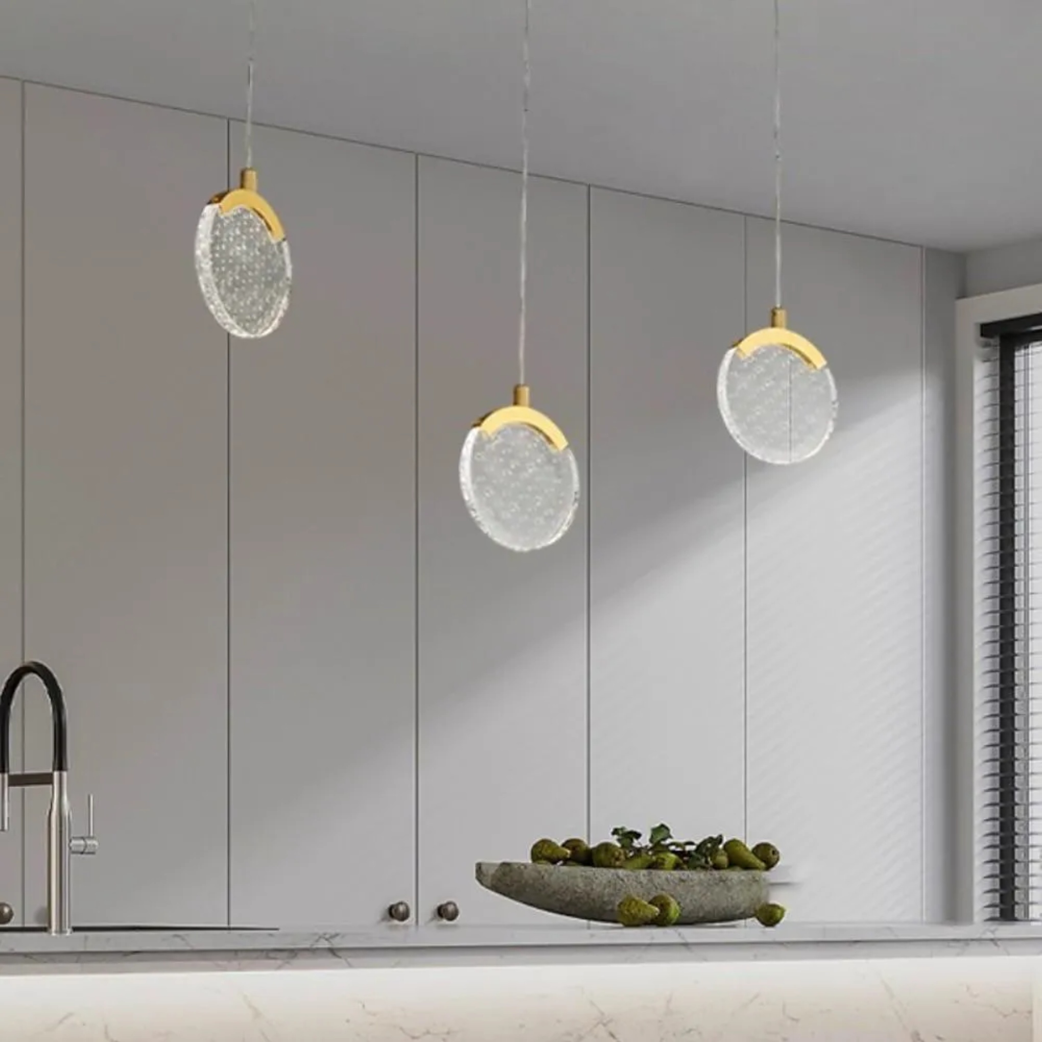 Brass nordic artistic circular pendant lighting — Set of 1