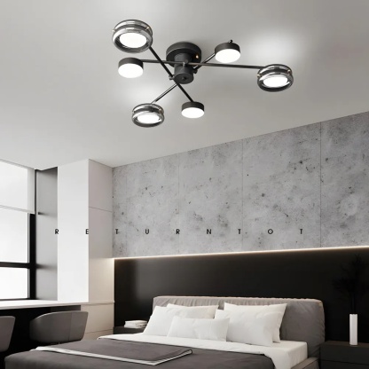 Lighom nordic multi-head matte metal semi-flush mount light — 6-Light