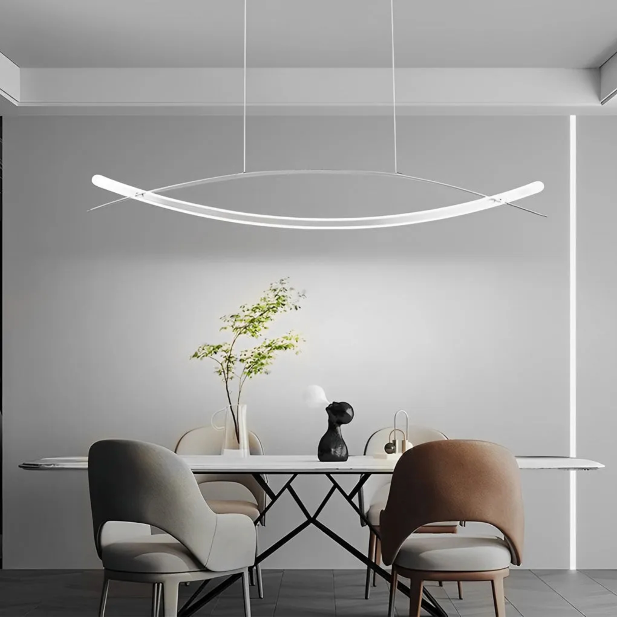 Gray nordic artistic plated pendant lighting — Cool White (6000K) / Matte Black