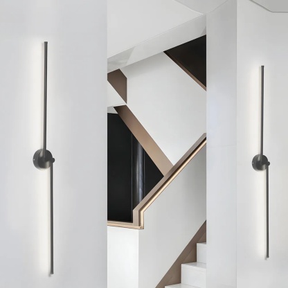 Lighom modern linear rotatable black led wall lights — 23.6" L x 3.9" W x 0.6" H / Warm White (3000K) / Matte Black