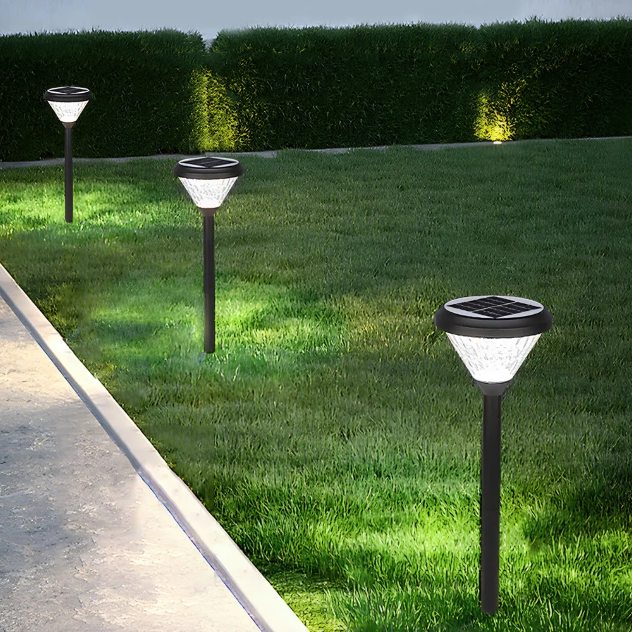 Black synthetic path stake landscape lighting - modern — Cool White (6000K)