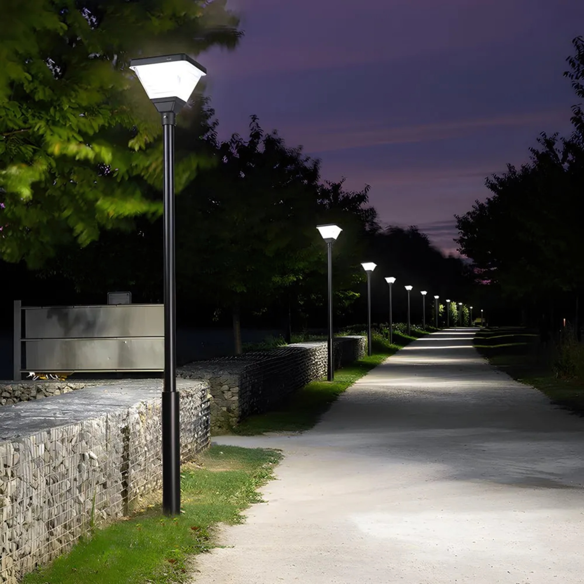 Modern street square black synthetic street lighting, Lighom — M, No Pole / Cool White (6000K)