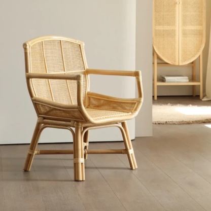 Rustic rectangular boho yellow accent chairs