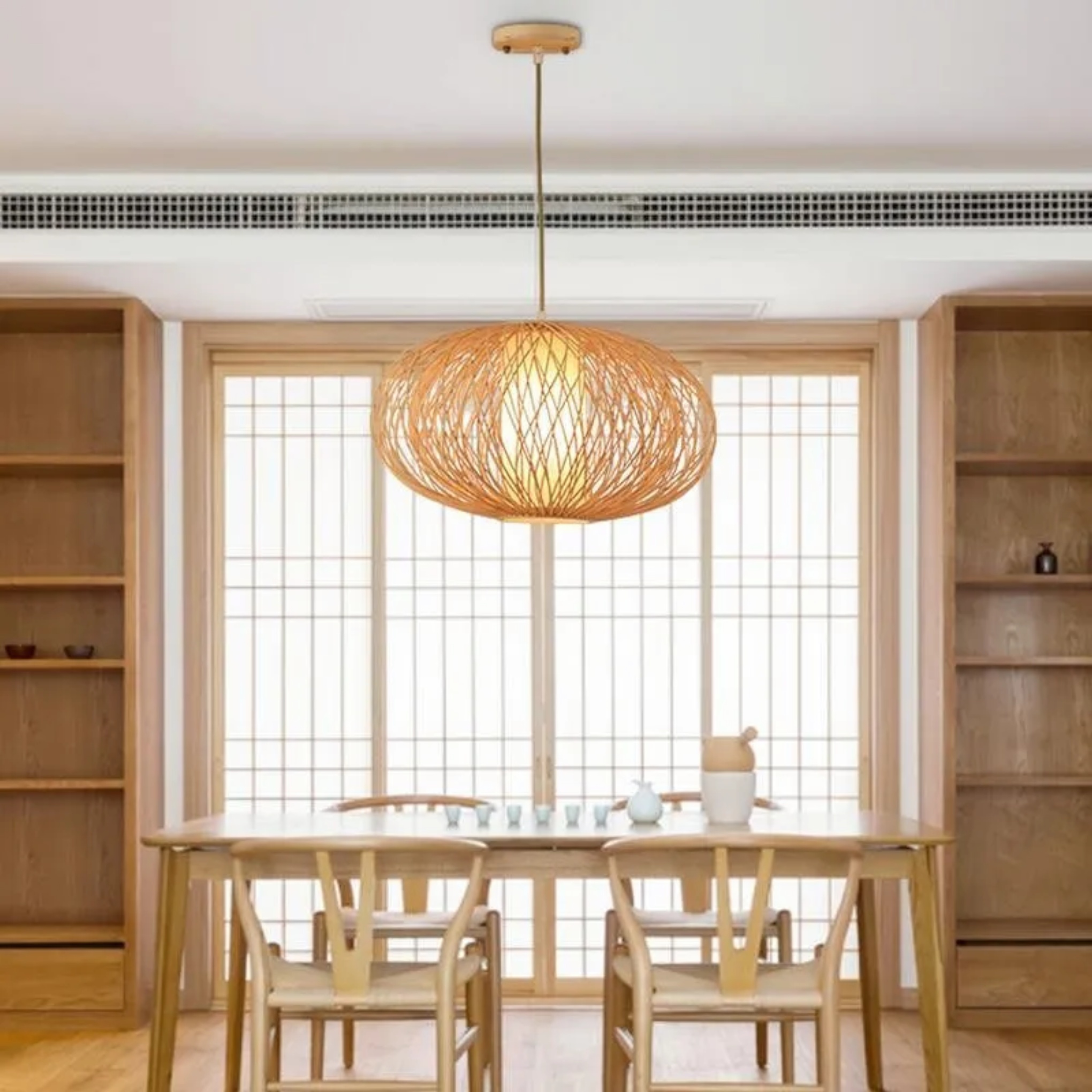 Oval woven natural pendant lighting, Lighom