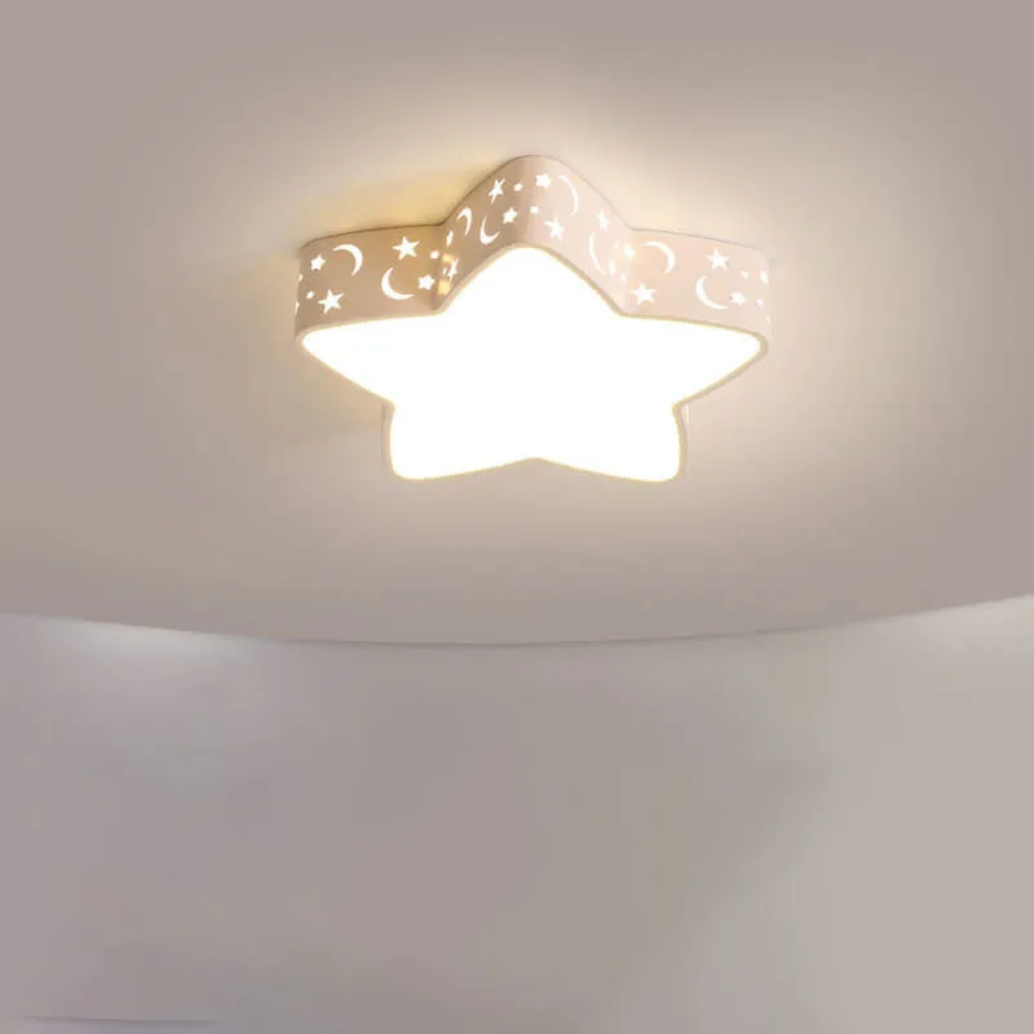 Lighom shape cartoon acrylic flush mount lighting — 18.9" / Cool White (6000K) / White