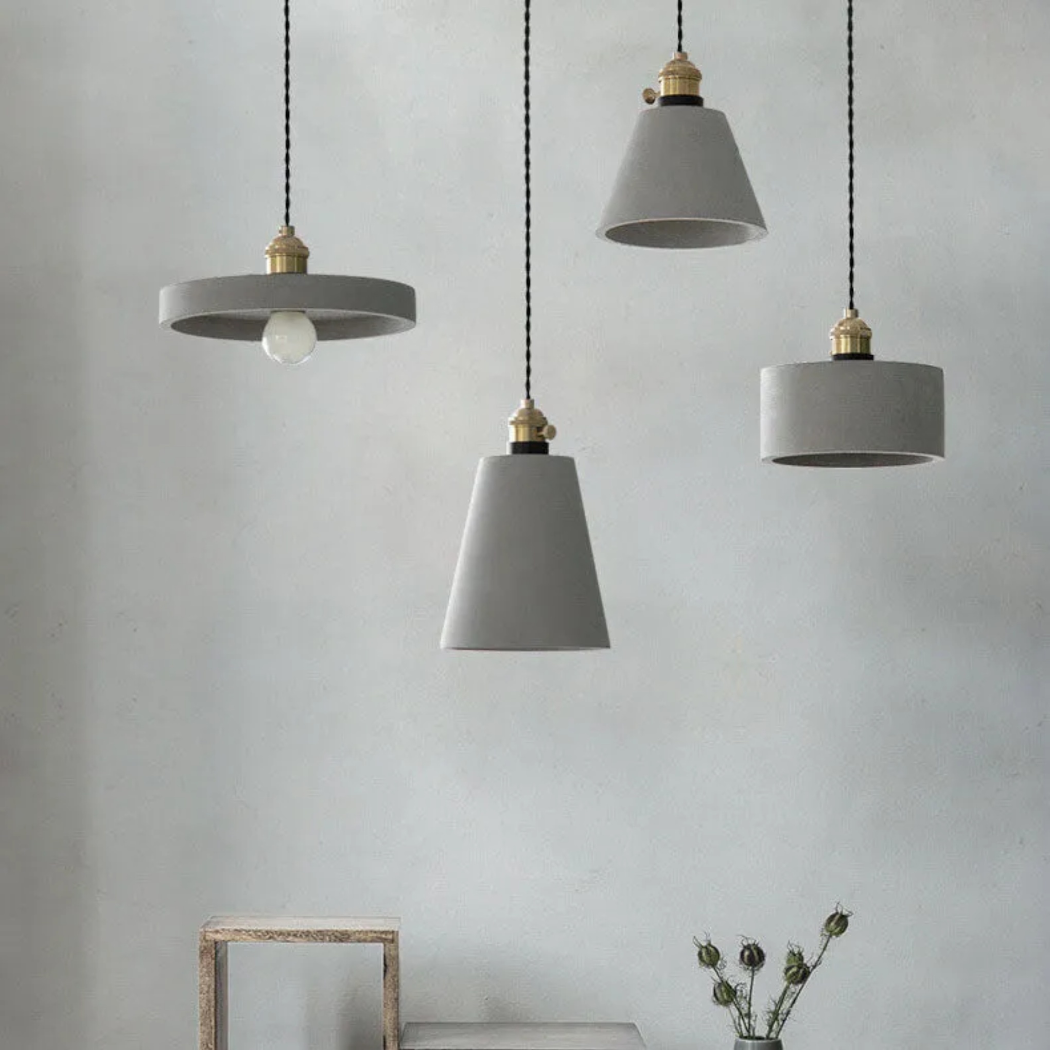 Lighom modern dome cement pendant lighting — 110V-120V (US/CA)