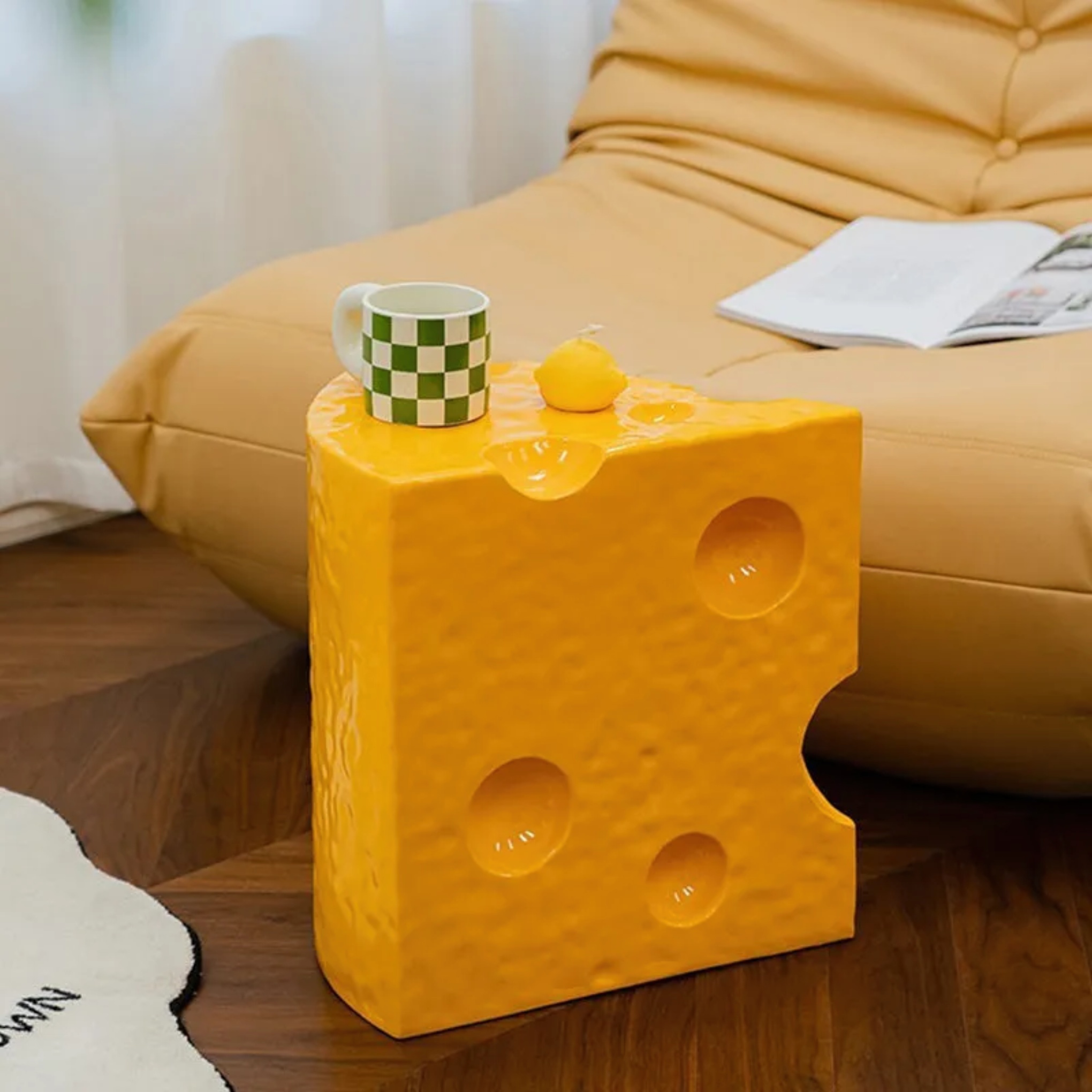 Yellow resin cake cheese coffee tables - creative