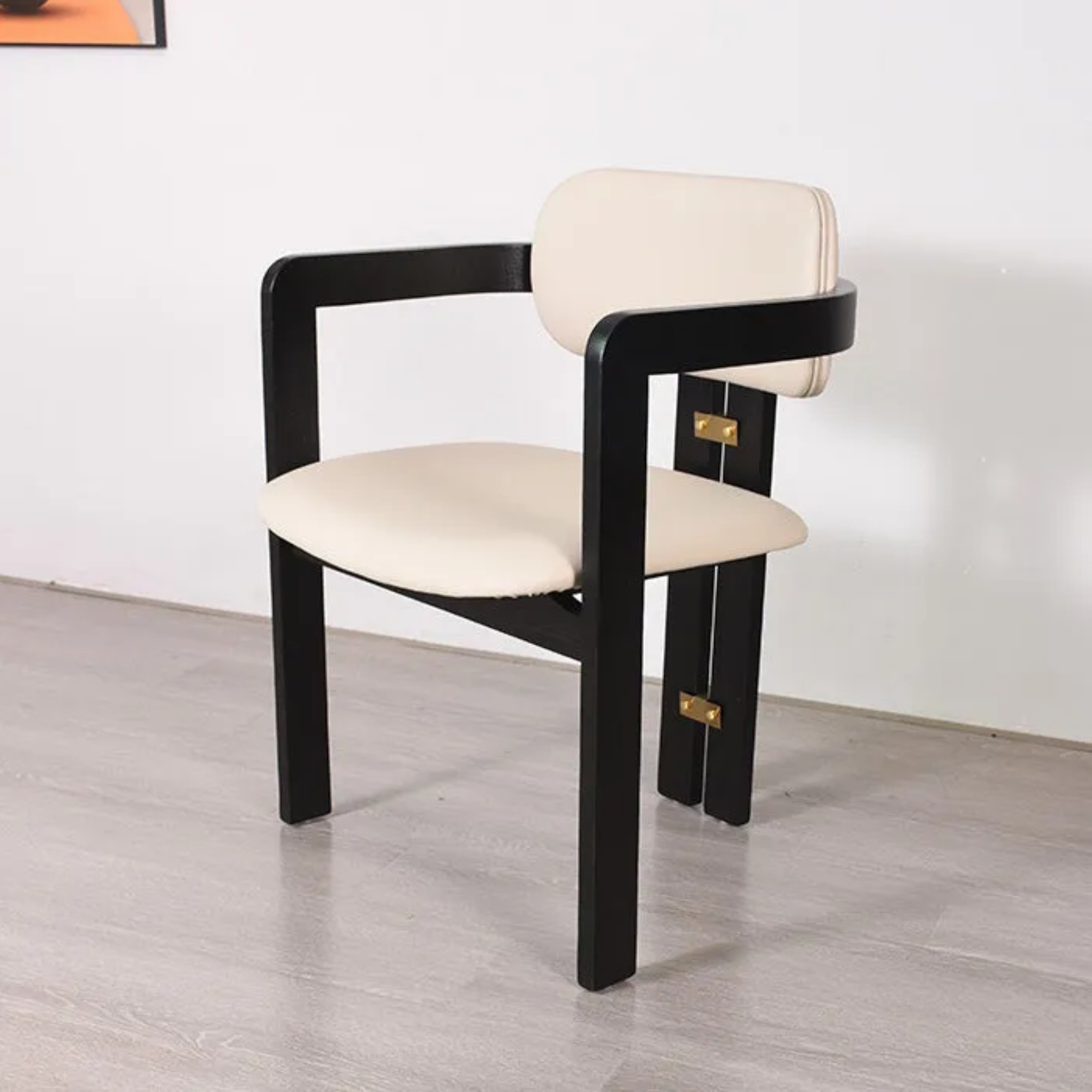 Lighom traditional elliptical ash black dining chairs & benches in leather wood