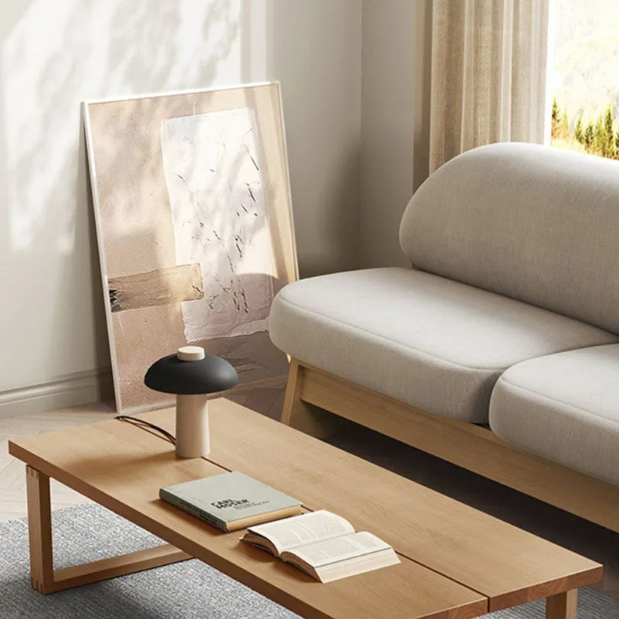 Natural wood pine rectangular coffee tables - traditional