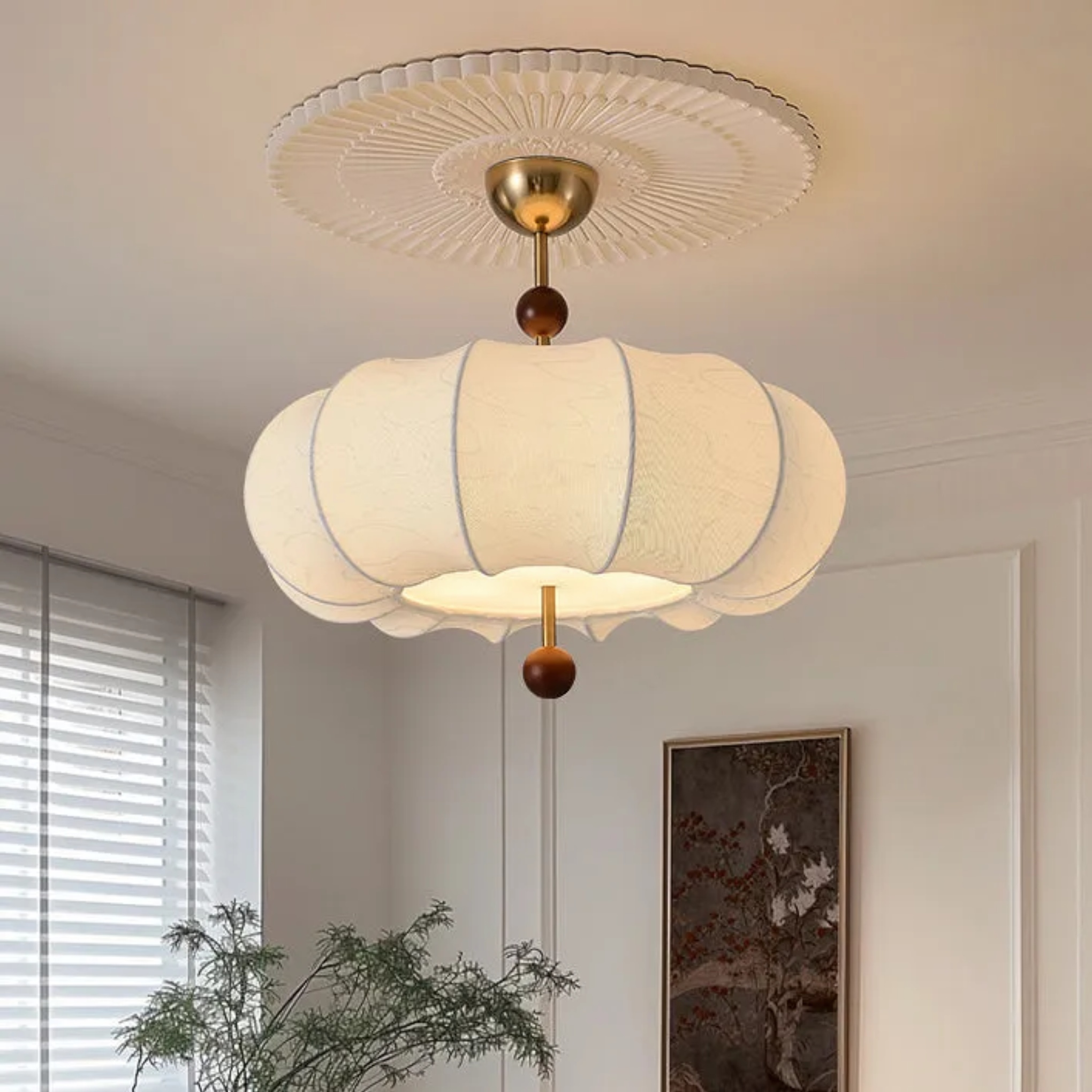 Traditional 5-light solid wood semi-flush mount light — Small / Style A / 110V-120V (US/CA)
