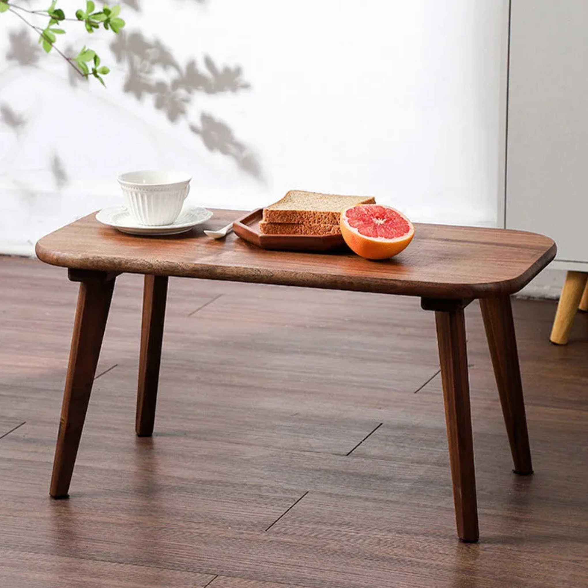 Lighom traditional end 1-tier walnut end & side tables in wood
