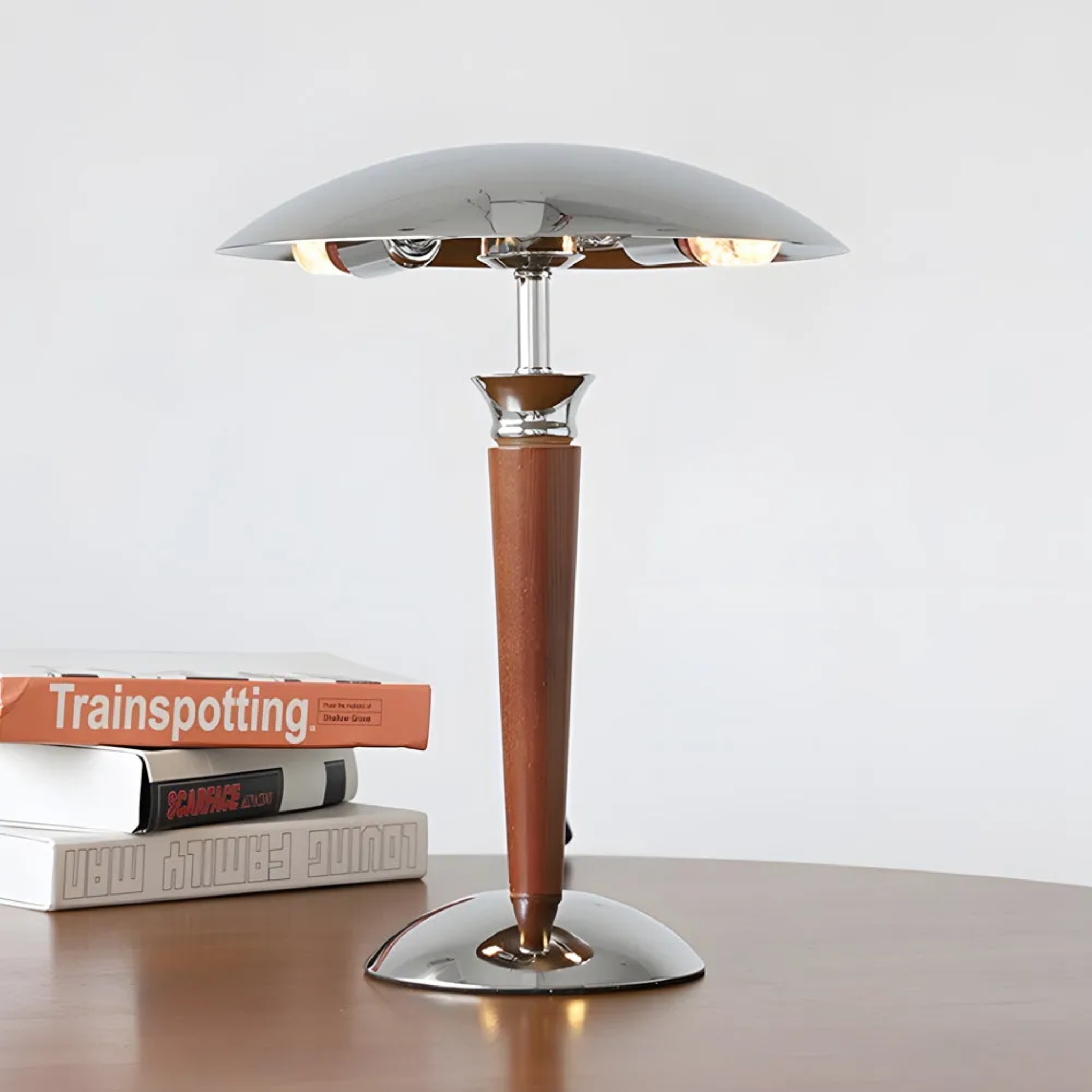 Vintage 3-step umbrella gray table lamps — Warm White (3000K)