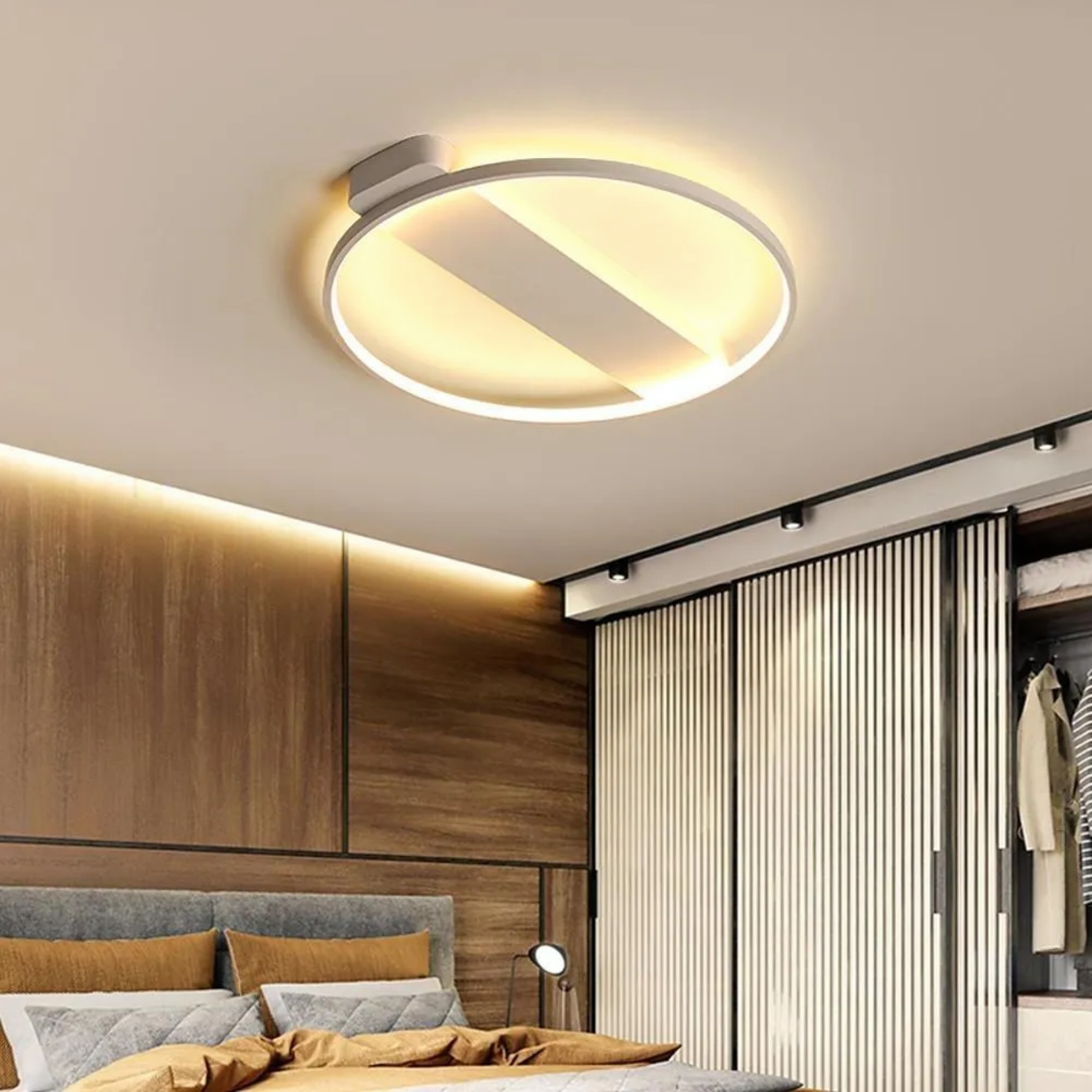 Lighom modern circle combined synthetic flush mount lighting — Warm White (3000K) / White