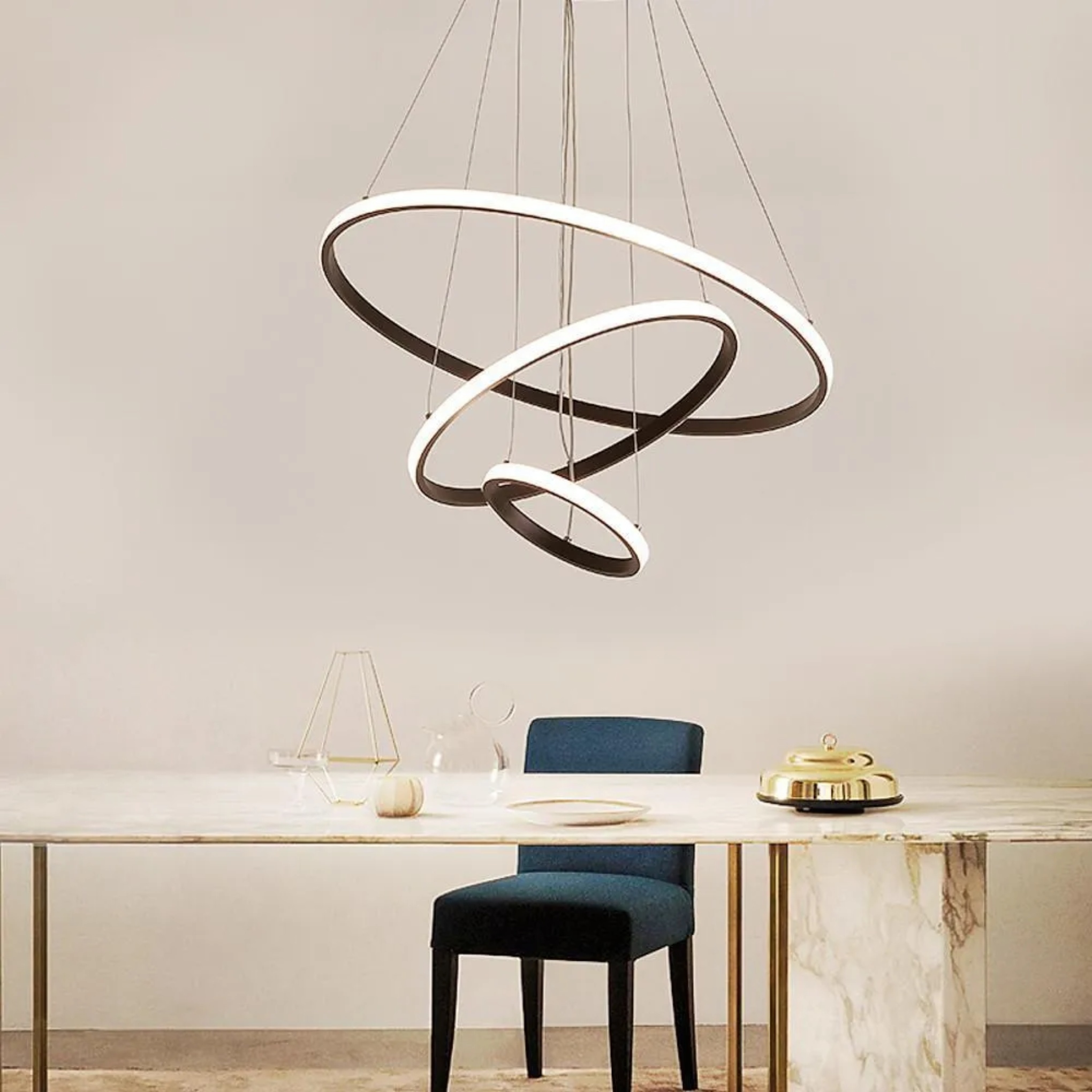 Modern circle black chandeliers, Lighom