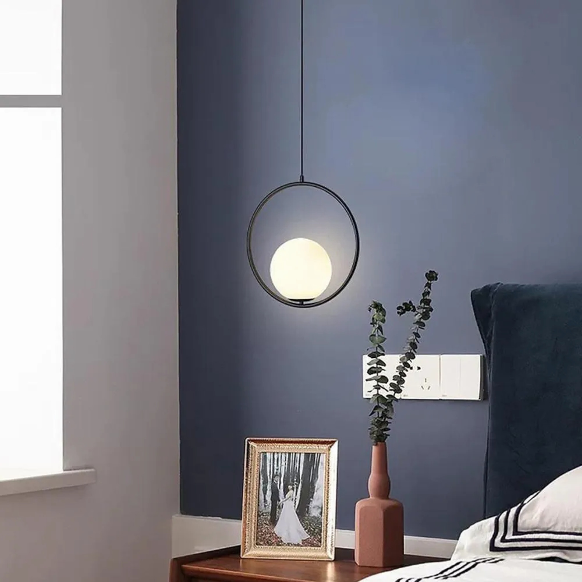 Circle island glass pendant lighting for kitchen — Set of 1