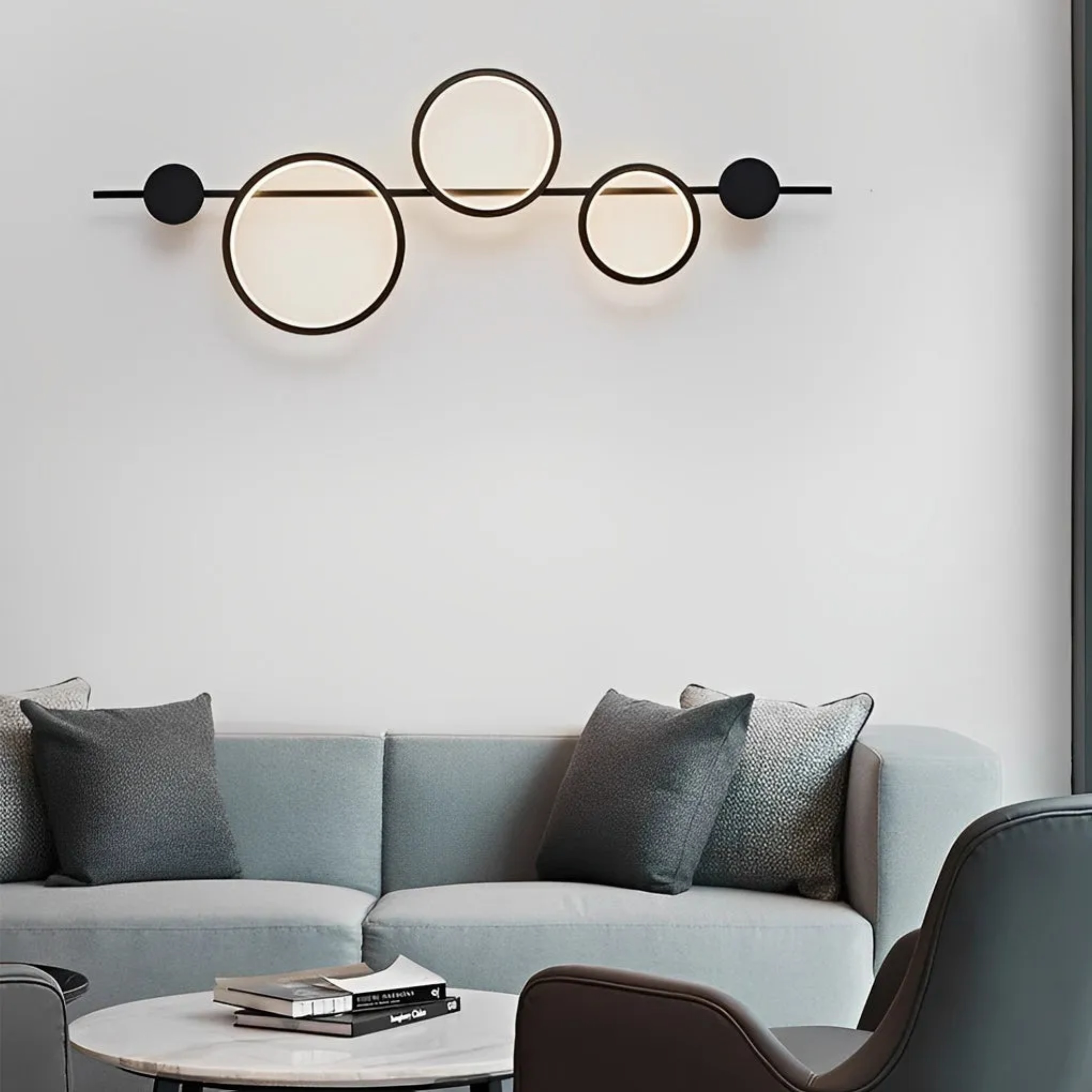 Modern decorative circle black synthetic wall sconces — Matte Black