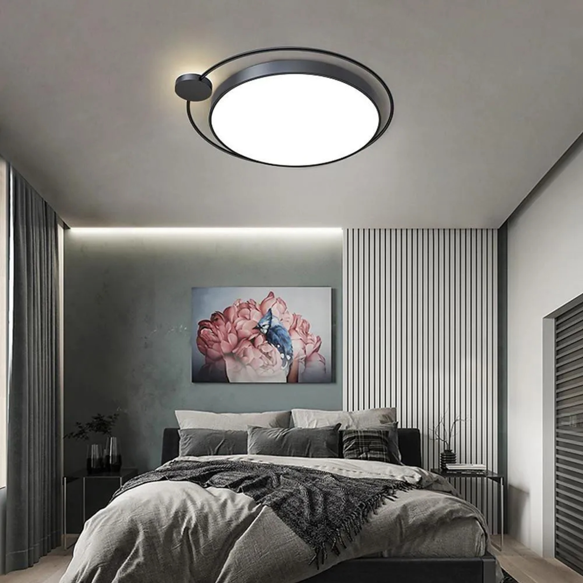 Lighom nordic circular white flush mount lighting — Warm White (3000K)