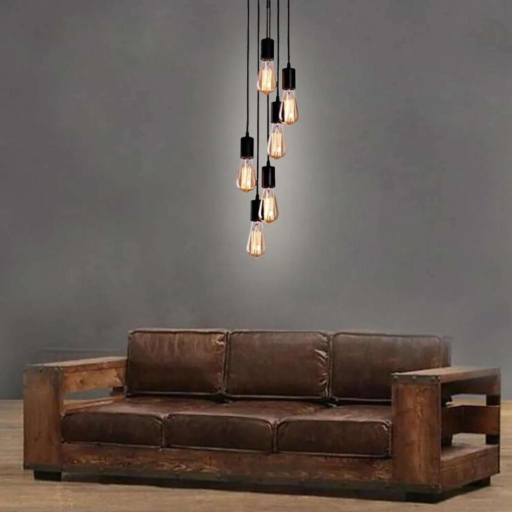Industrial teardrop braided gold pendant lighting — Rose Gold