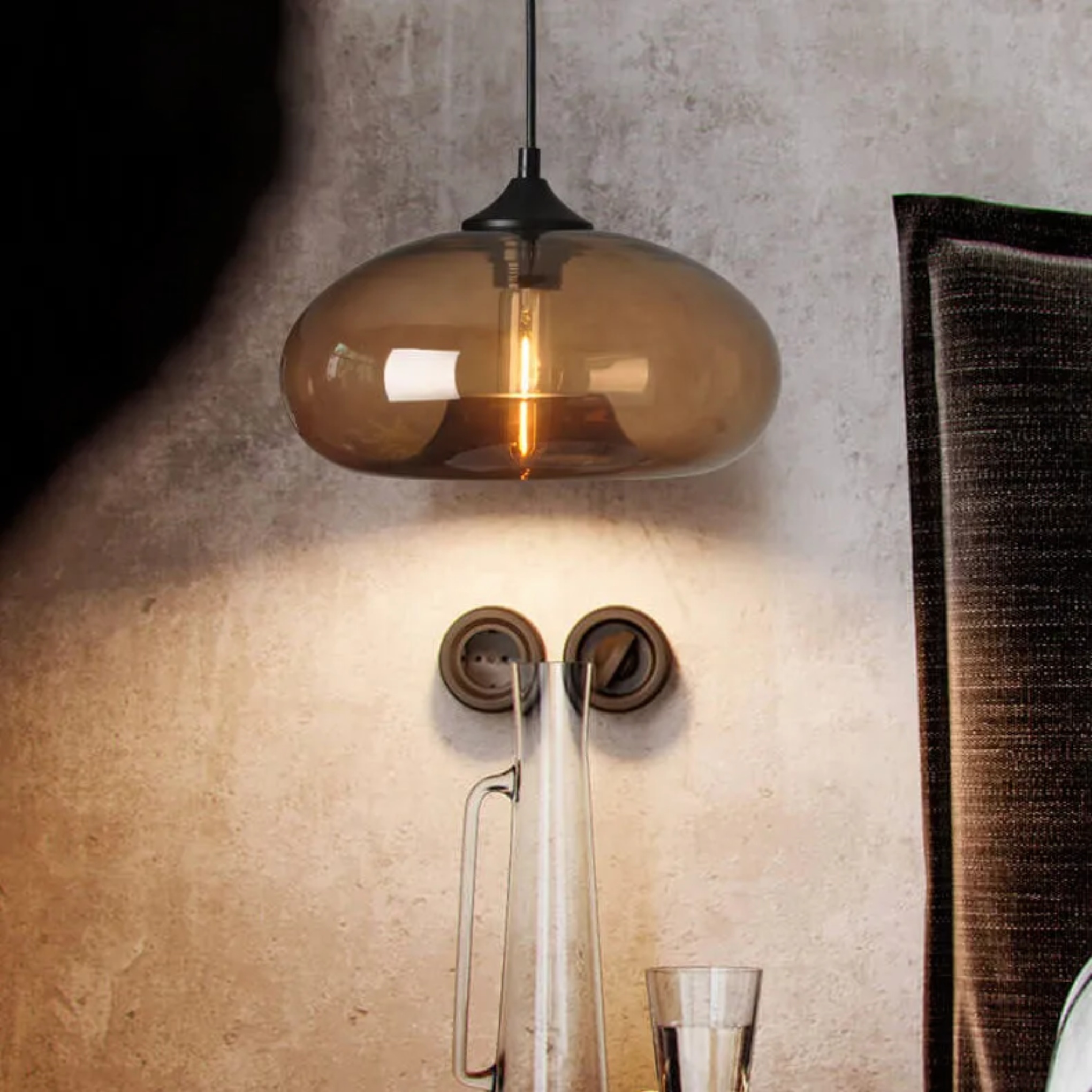 Creative colored oval gray pendant lighting — Clear / 110V-120V (US/CA)