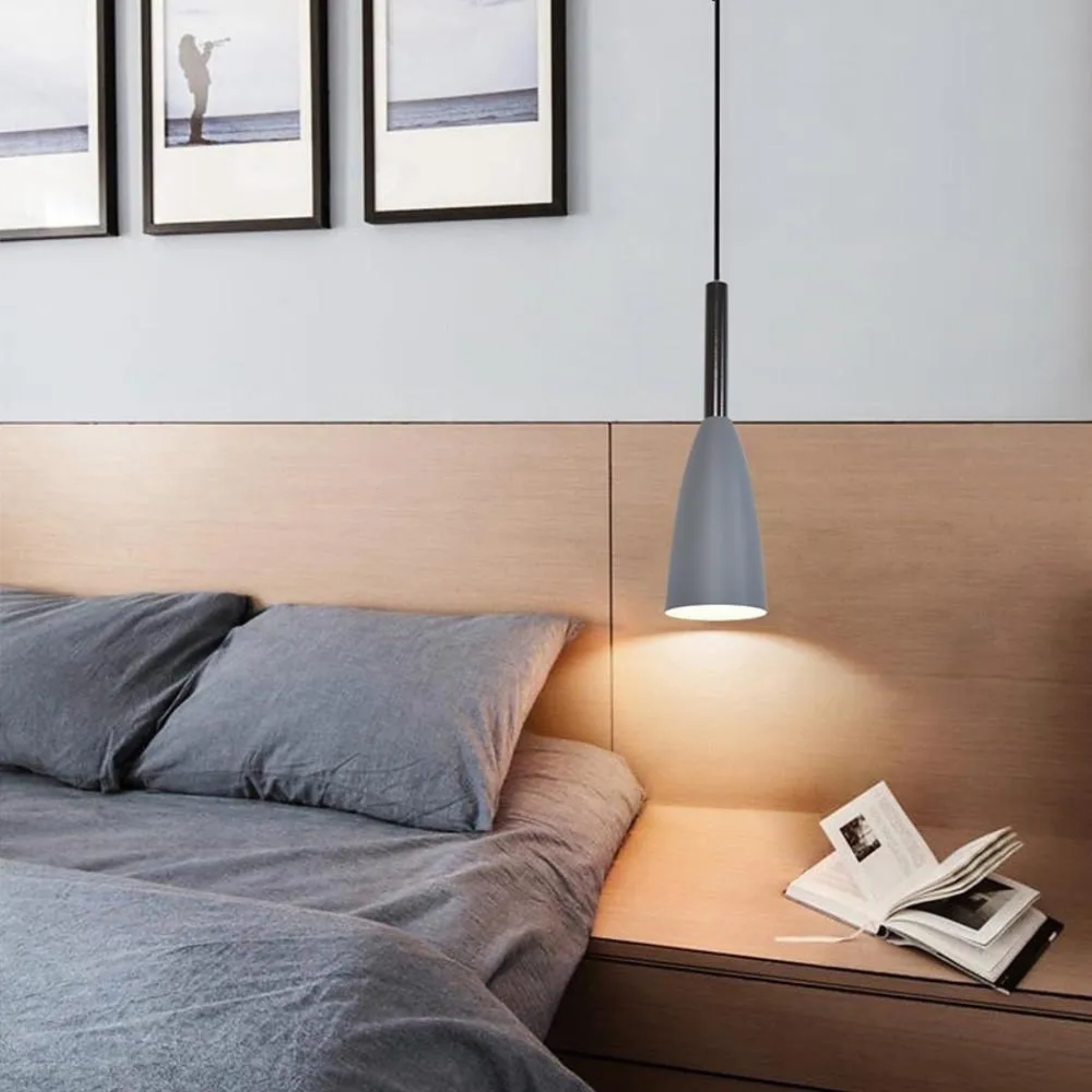 Minimalist cone island white metal pendant lighting, Lighom