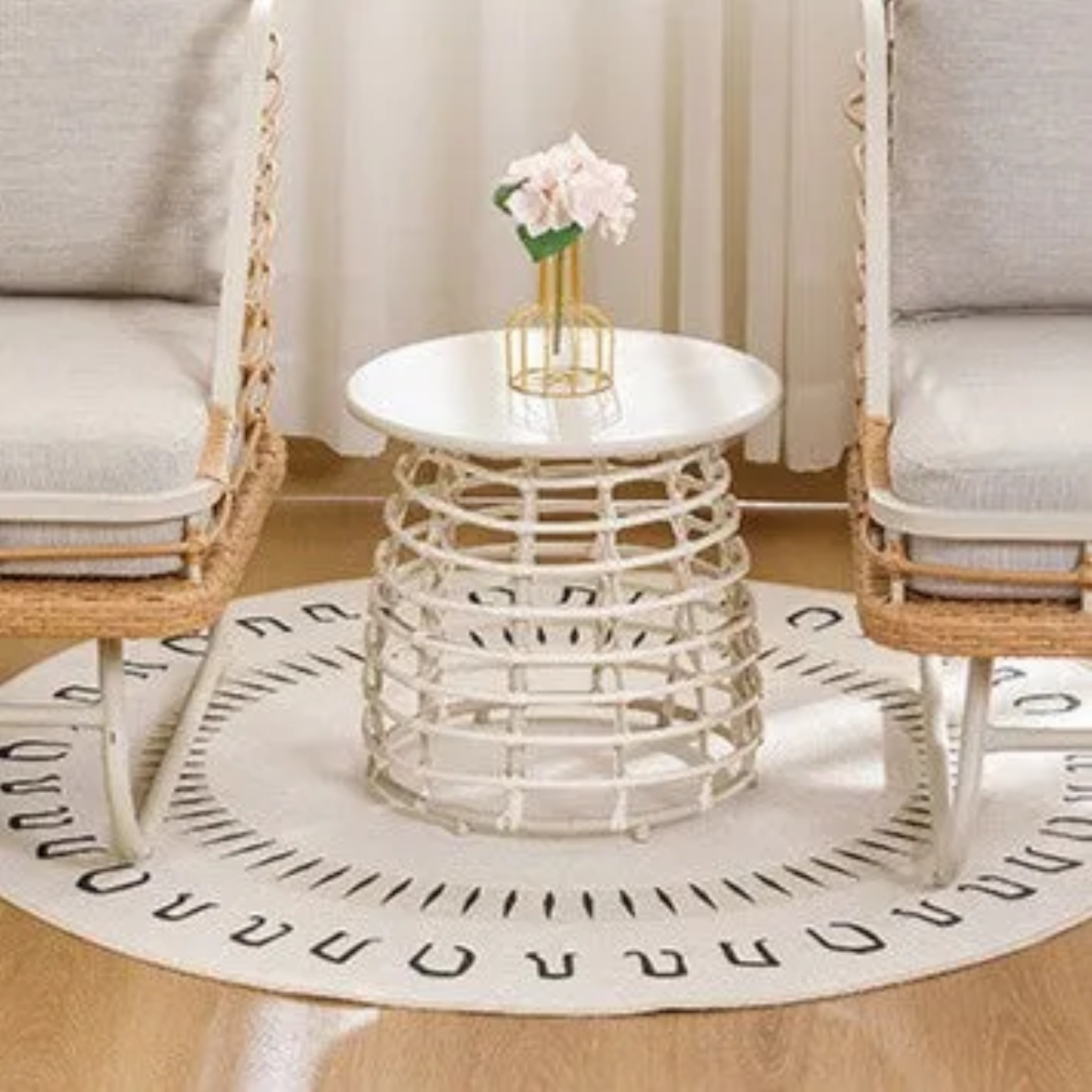 Lighom rustic sintered boho stone steel marble end & side tables