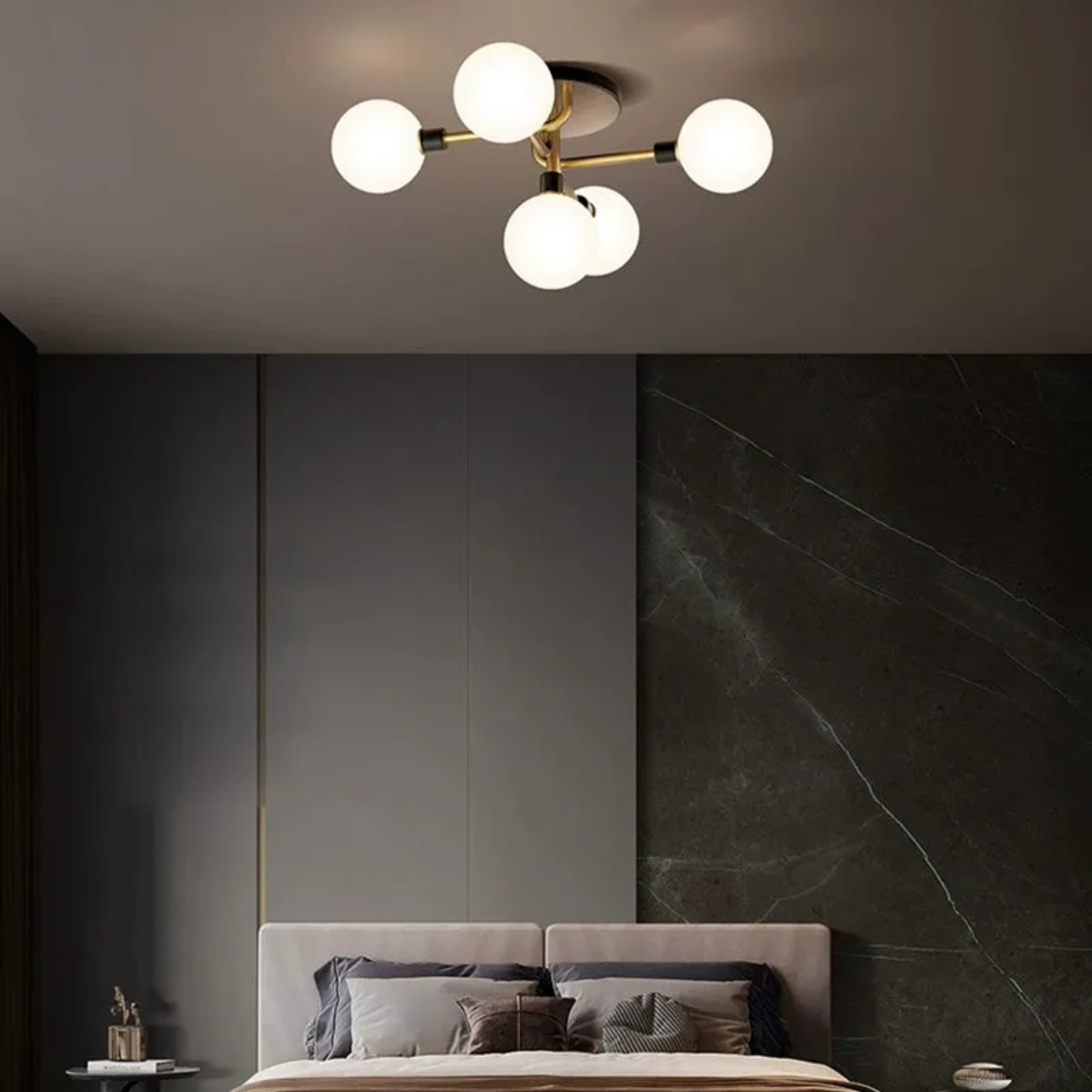 Creative semi-flush brass semi-flush mount light — 110V-120V (US/CA