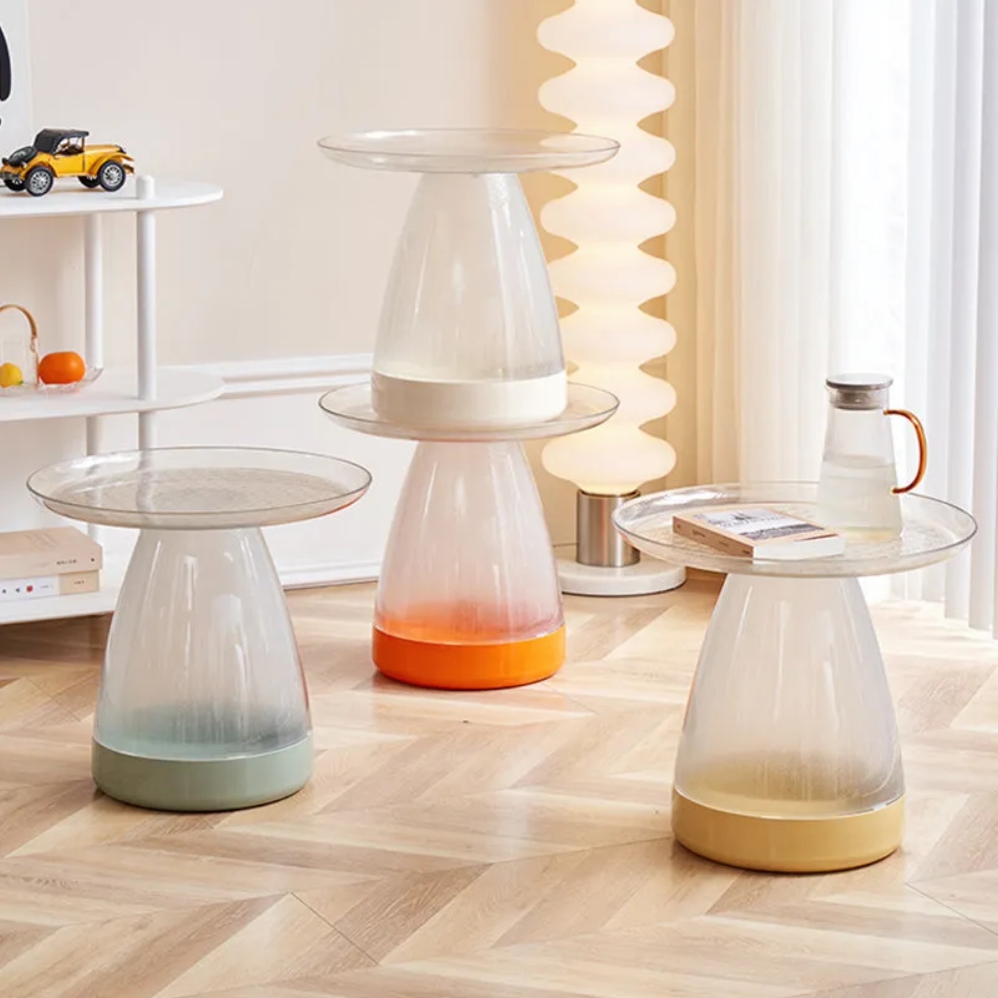Creative cone pet gray coffee tables, Lighom — Transparent Orange