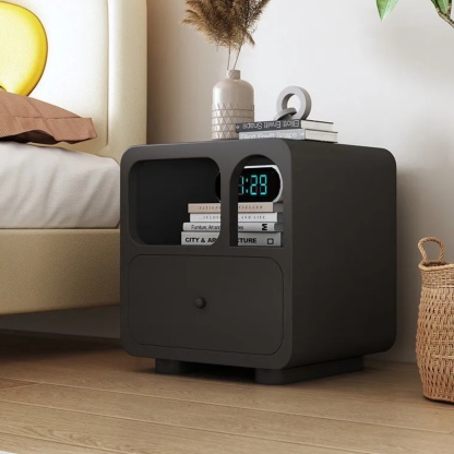 Lighom 1-drawer solid wood nightstands for bedroom — Wooden Drawer