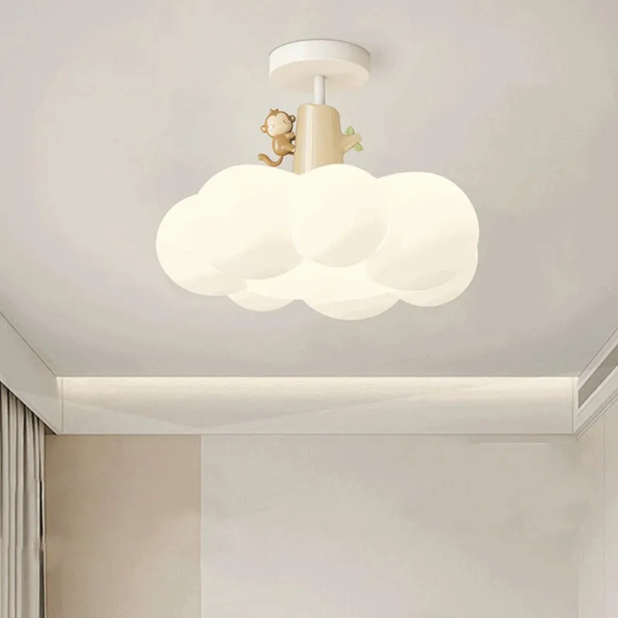 Creative semi-flush white semi-flush mount light, Lighom — Monkey / 110V-120V (US/CA)