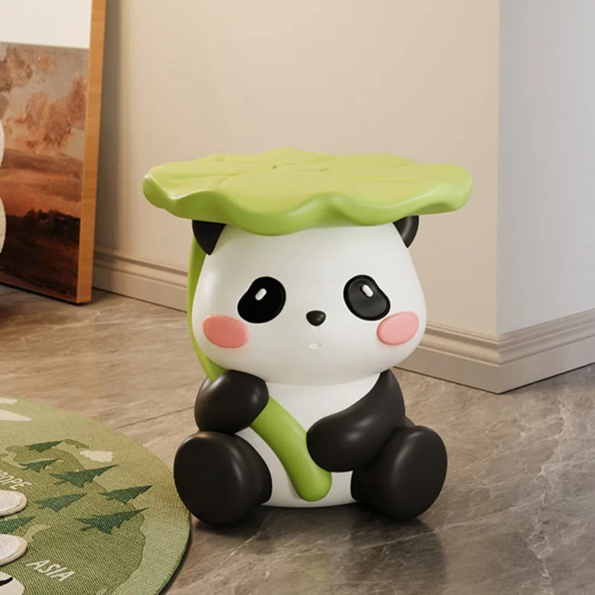 Creative lotus-leaf panda green footstools, Lighom