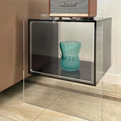 Creative rectangular end acrylic glass wood end & side tables