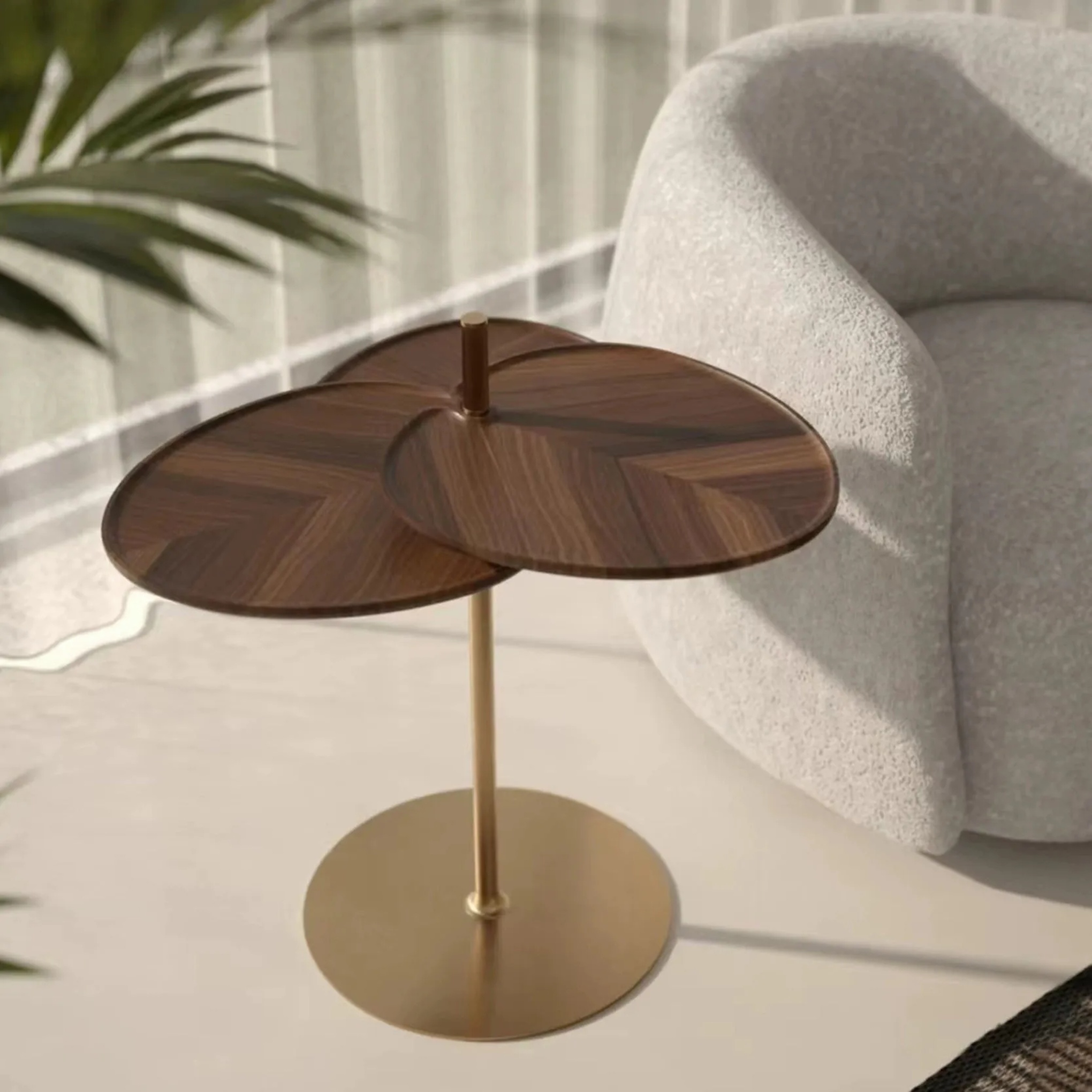 Creative rotatable 3-tier wood steel concrete coffee tables, Lighom