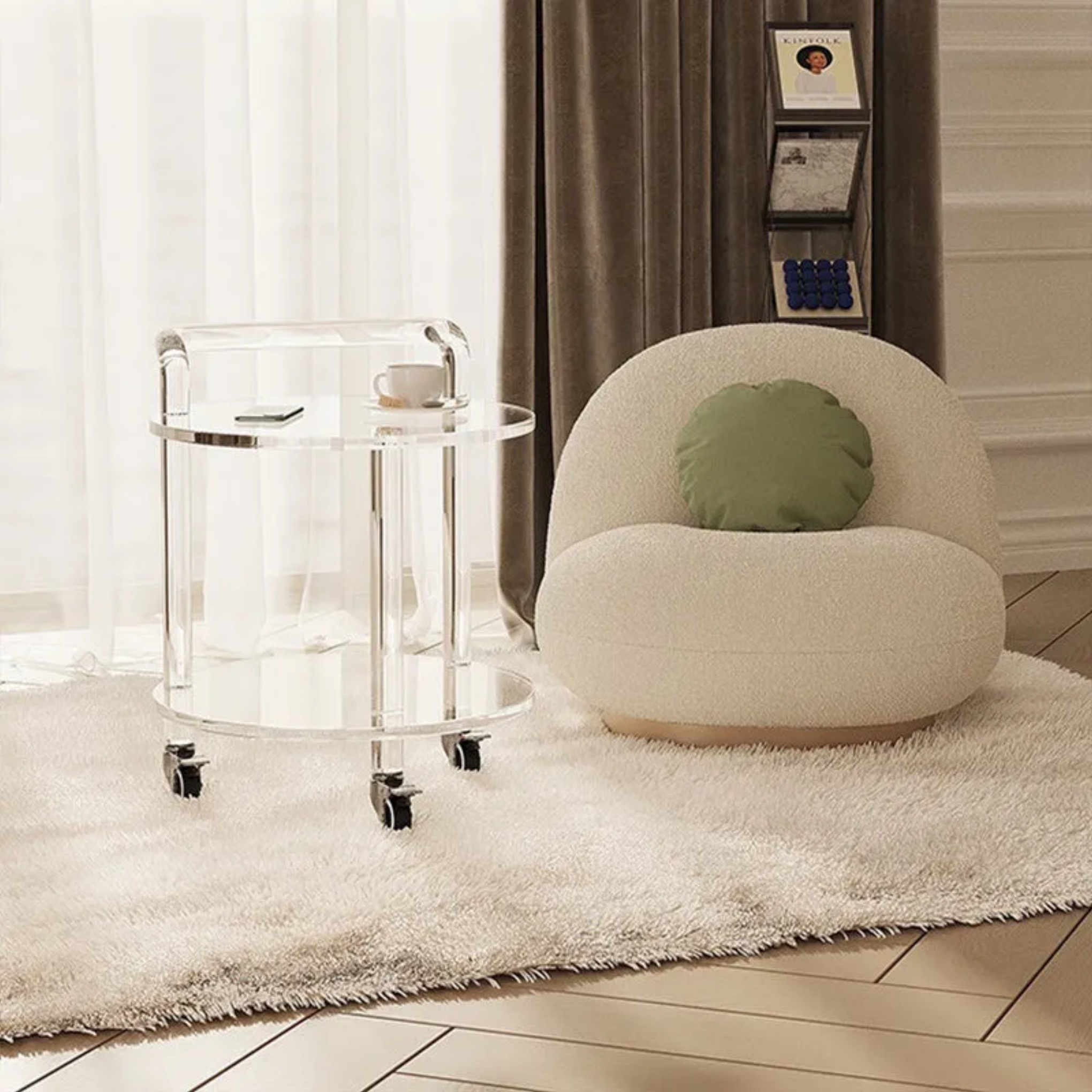 Minimalist end 2-tier wood end & side tables, Lighom