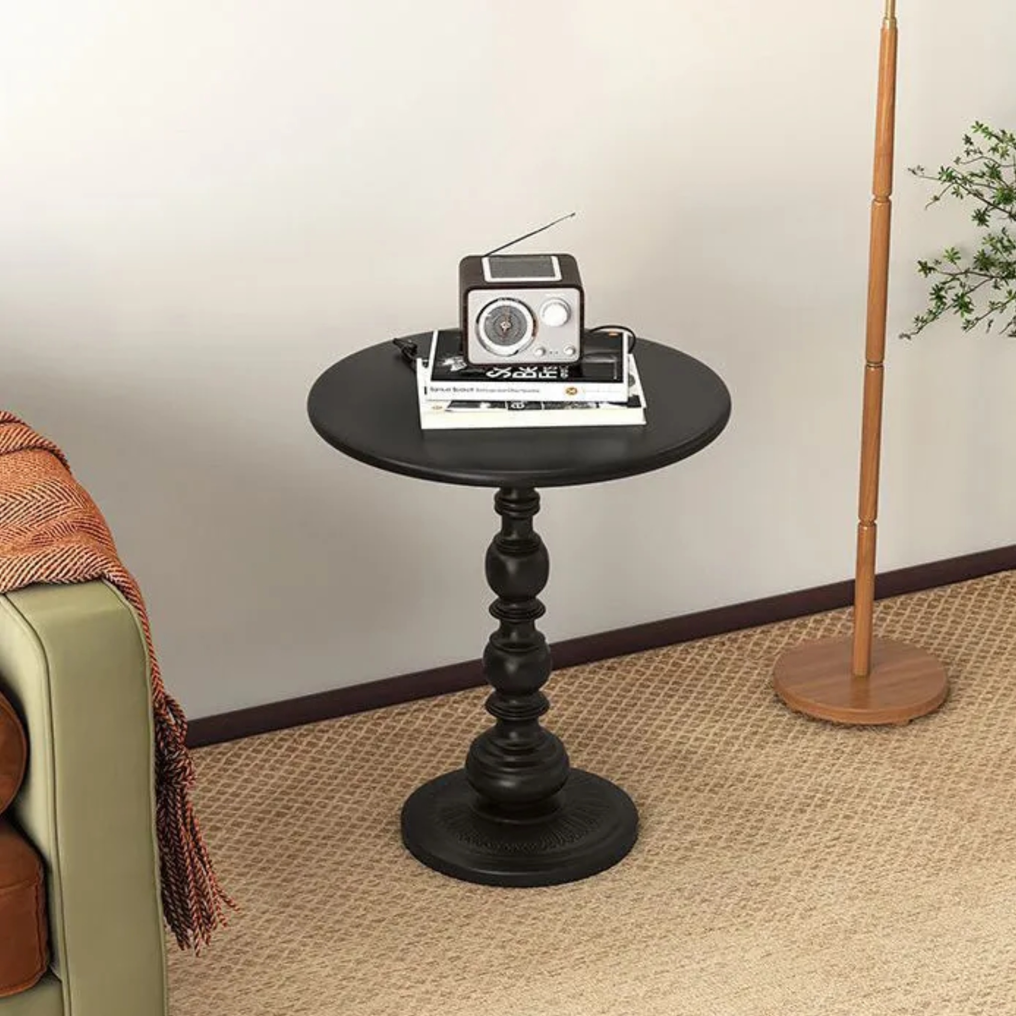 Black creative round end & side tables