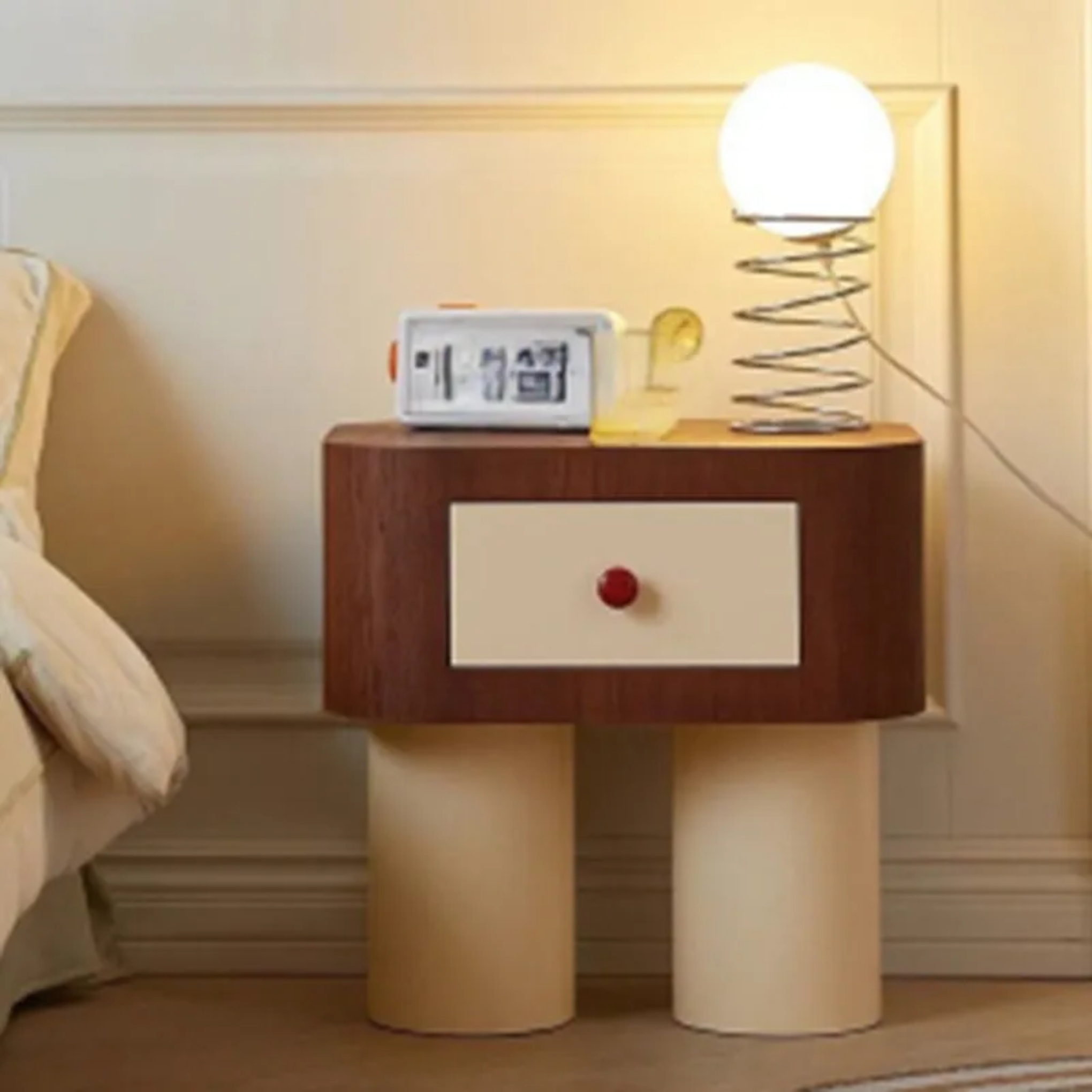 Creative rectangular solid wood nightstands