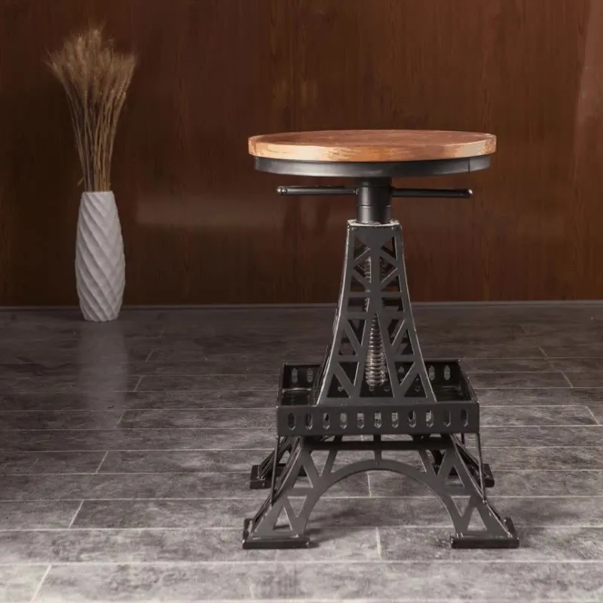 Creative solid eiffel wood bar & counter stools in wood iron