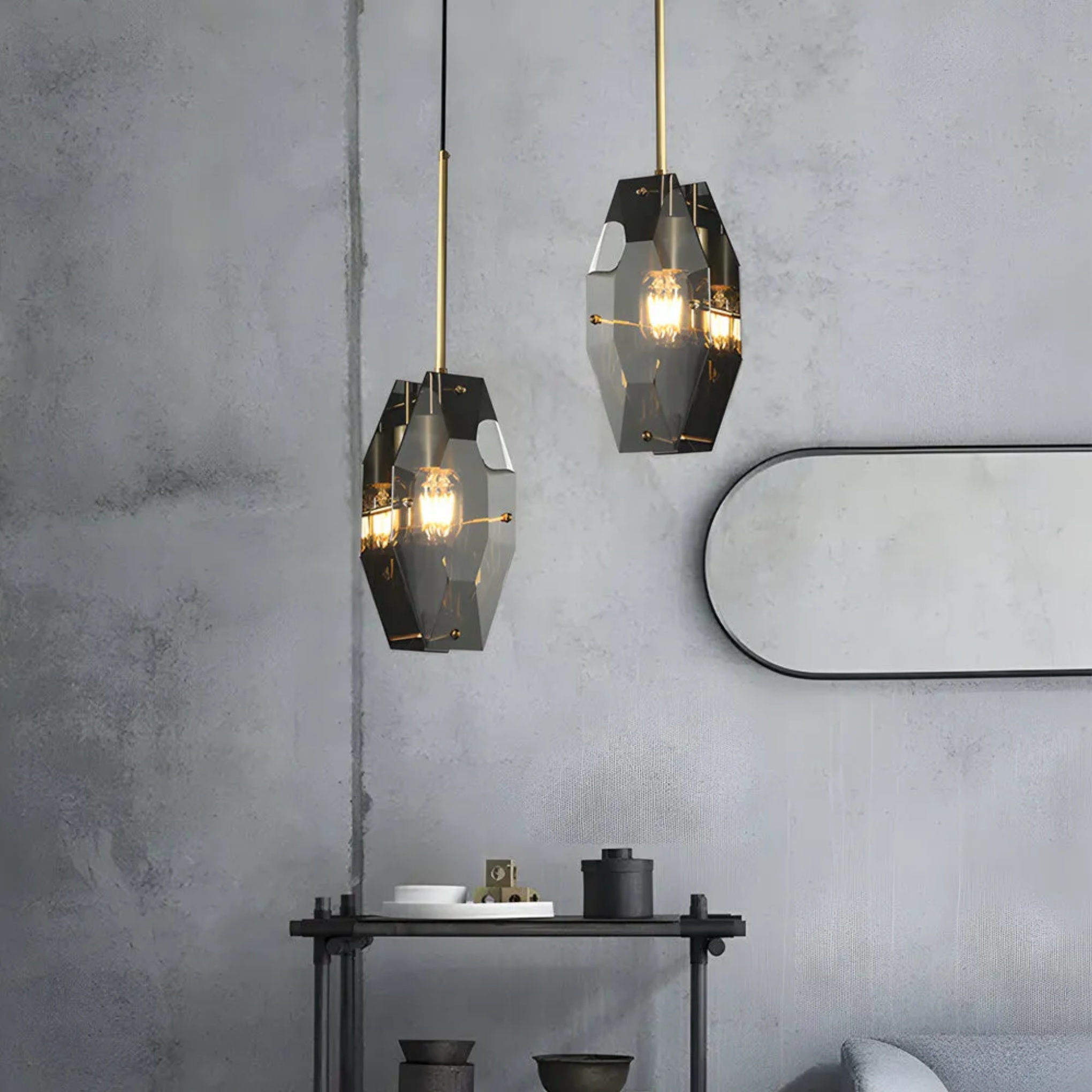 Modern smoke gray pendant lighting