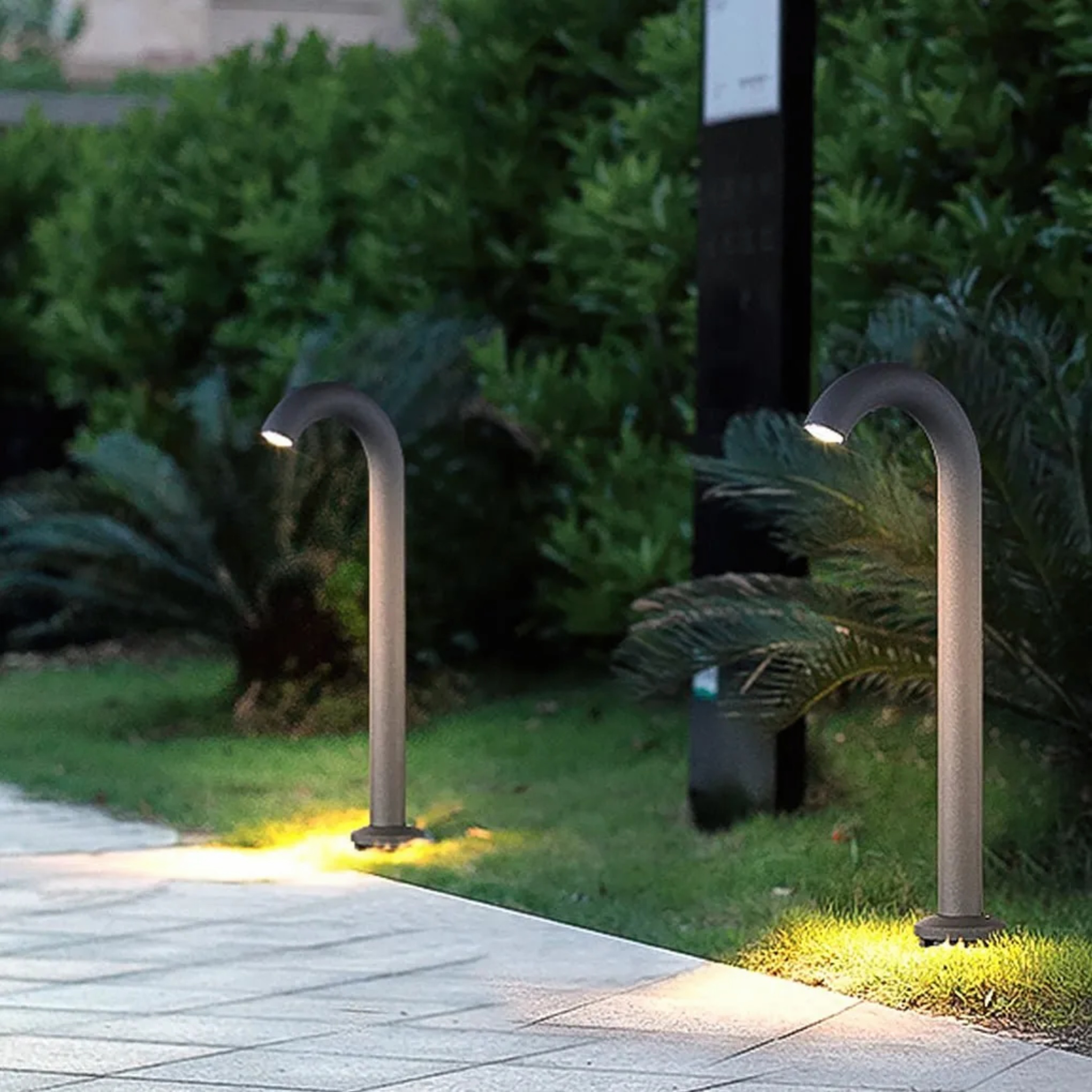 Industrial curved decorative gray metal aluminum landscape lighting, Lighom