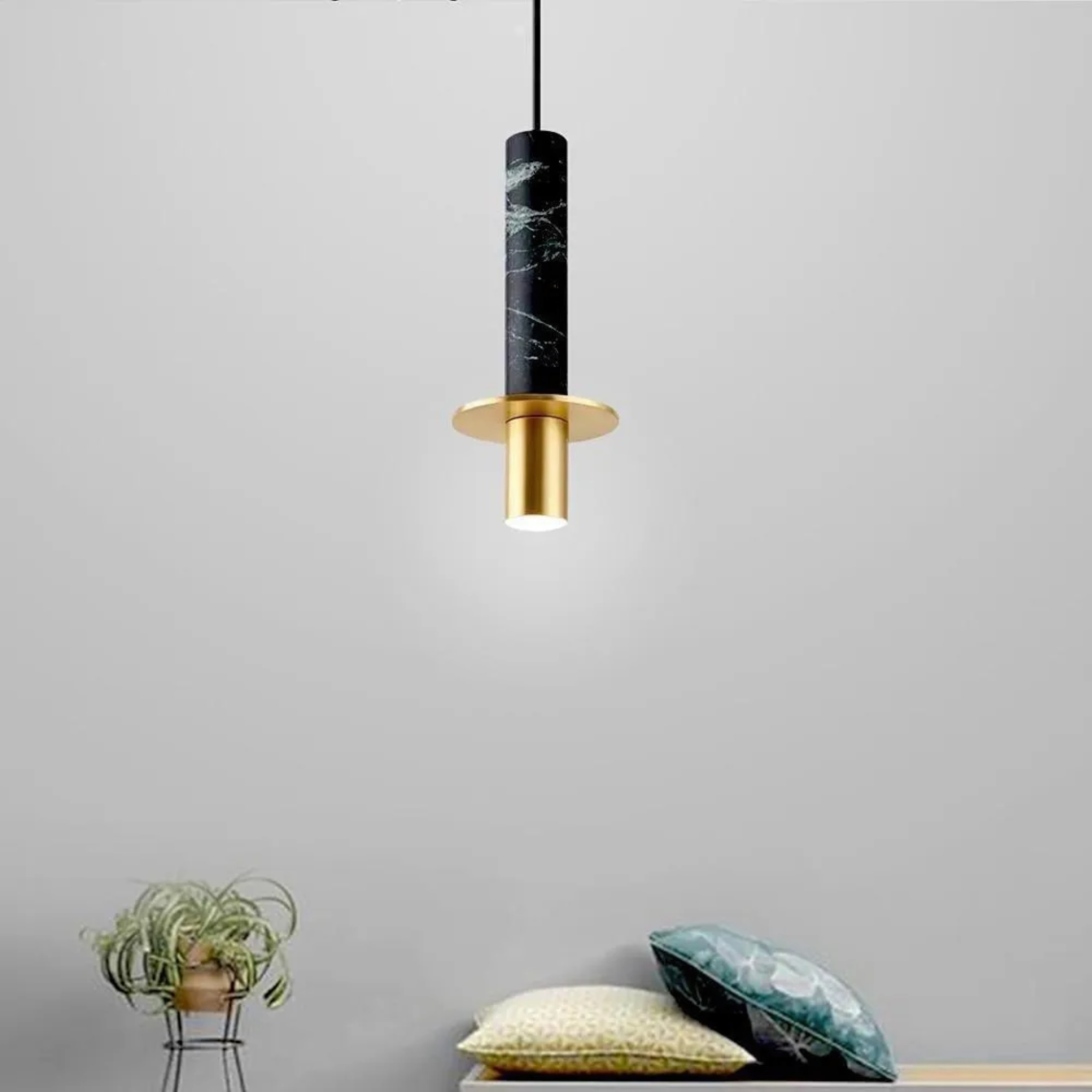 Cylindrical island glass pendant lighting — White