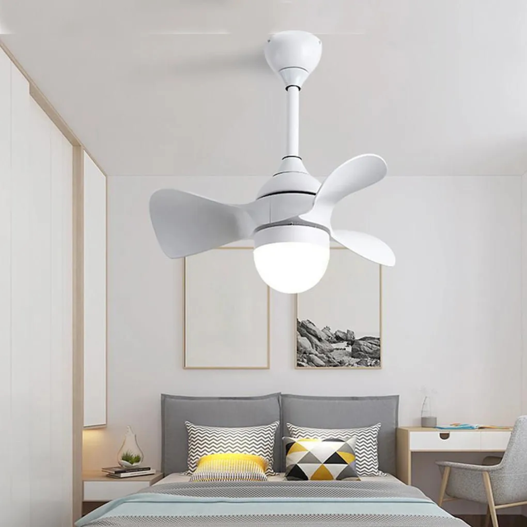 White synthetic kids ceiling fans for bedroom