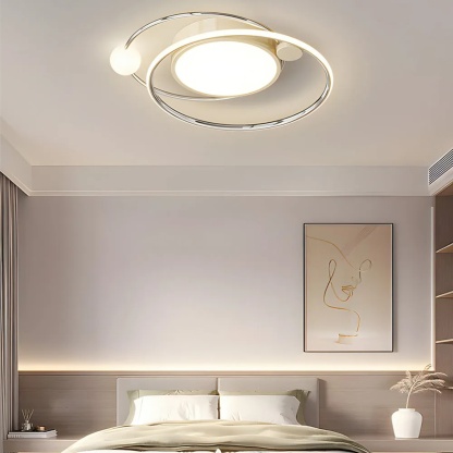 Metal flush mount lighting in yellow — Light Yellow / 3-Color Changeable