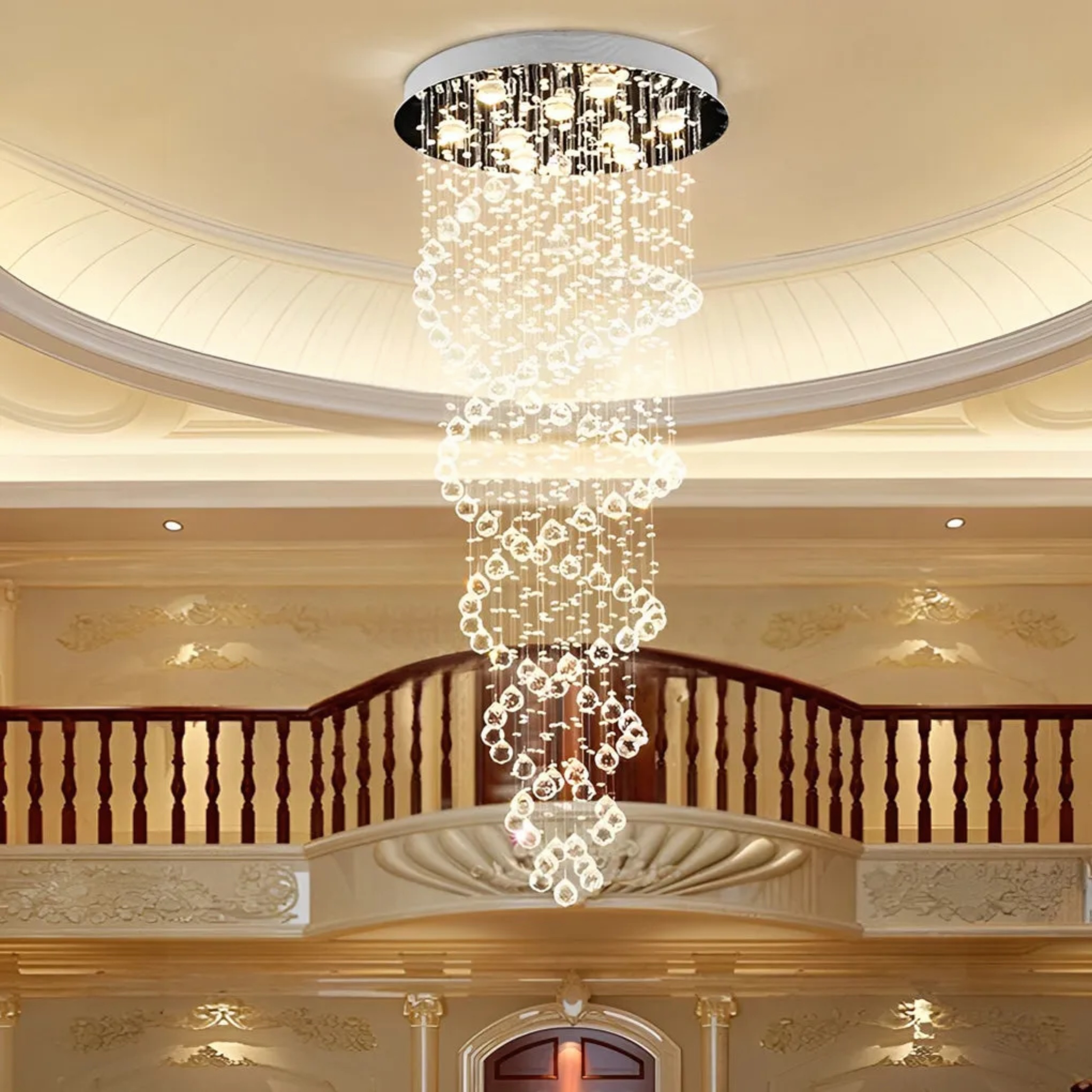 Modern staircase double staircase chandeliers in glass metal steel