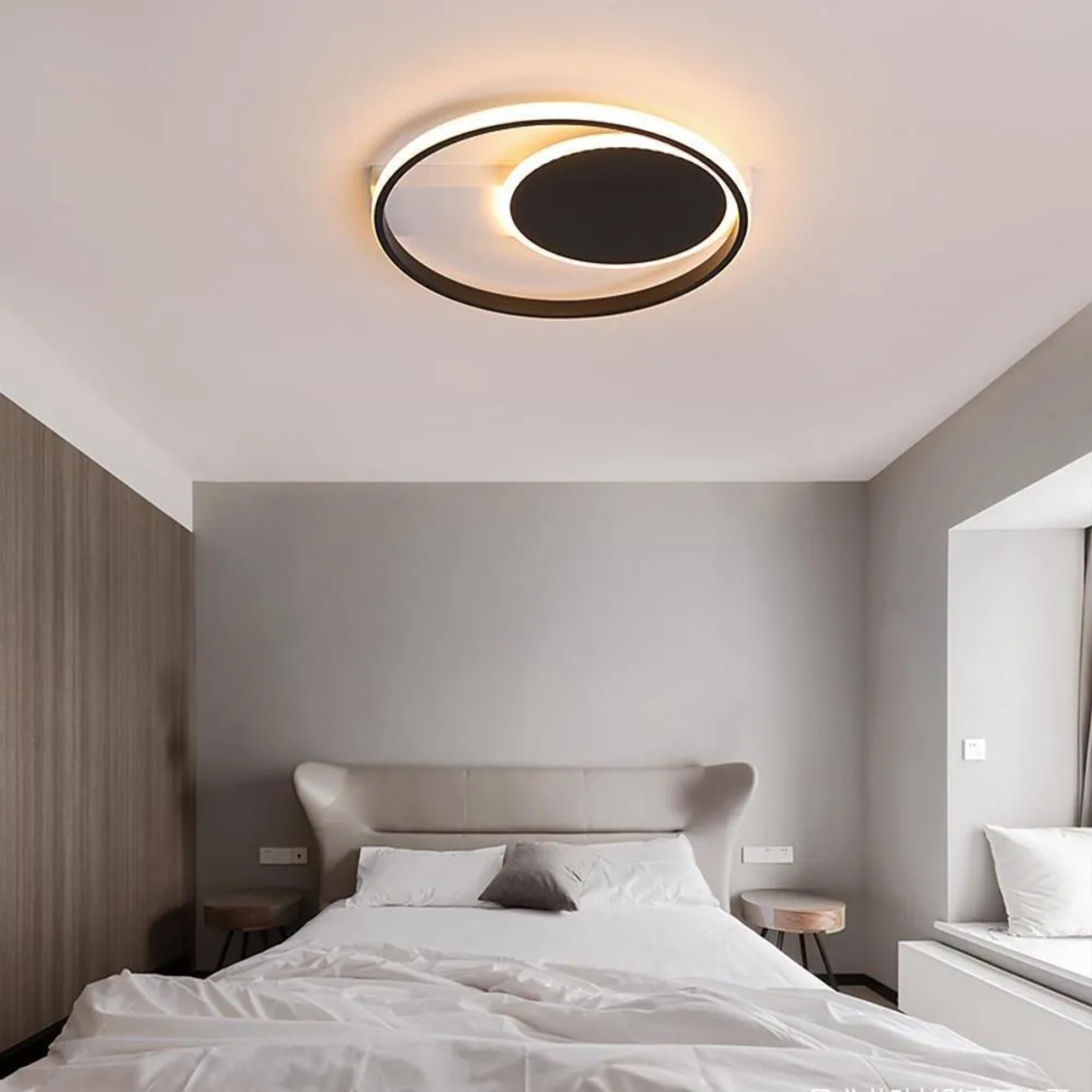 Dual circle synthetic flush mount lighting — Warm White (3000K)